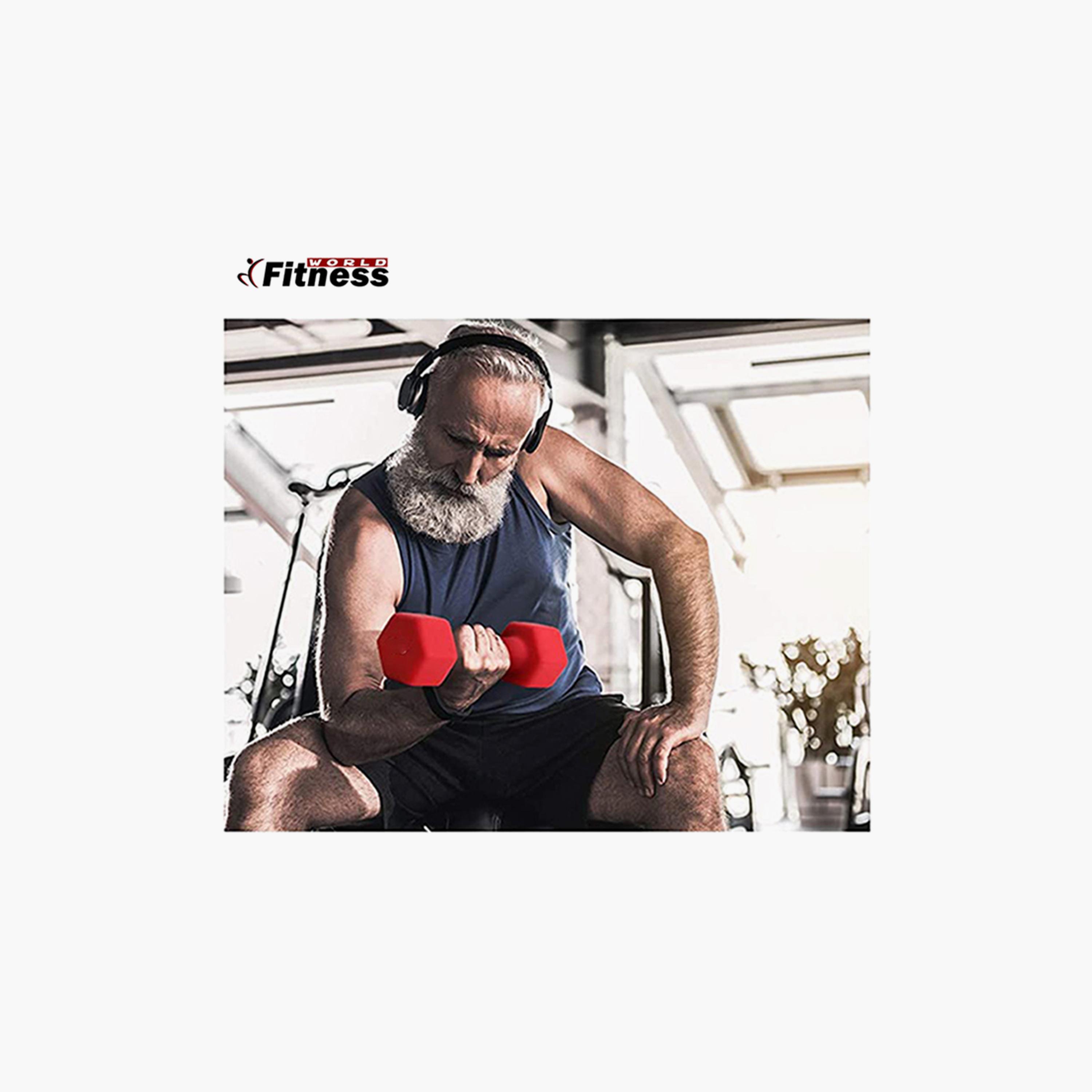 Dumbbell, 1 Kg - Red-sports-gear-gym-image-4