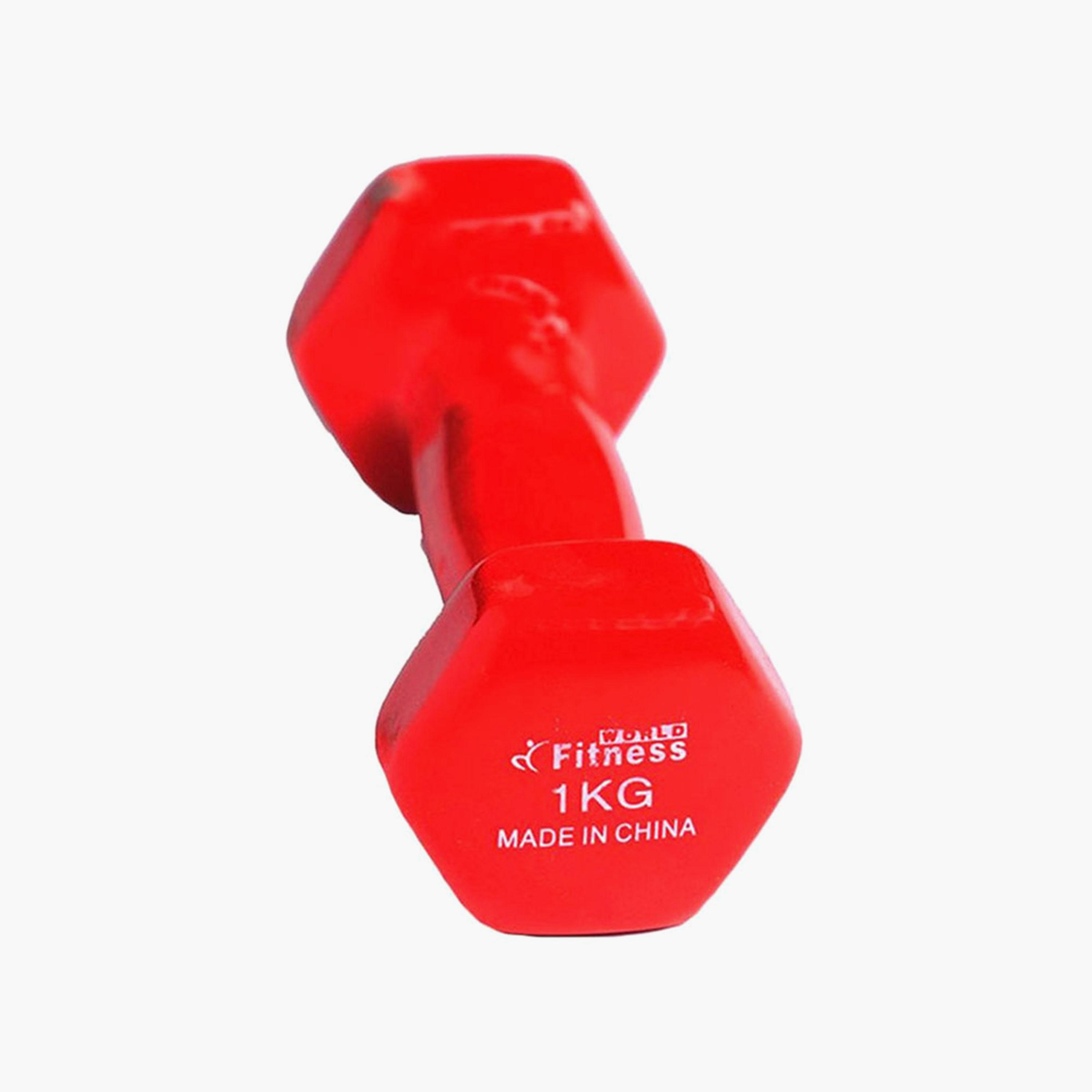 Dumbbell, 1 Kg - Red-sports-gear-gym-image-1