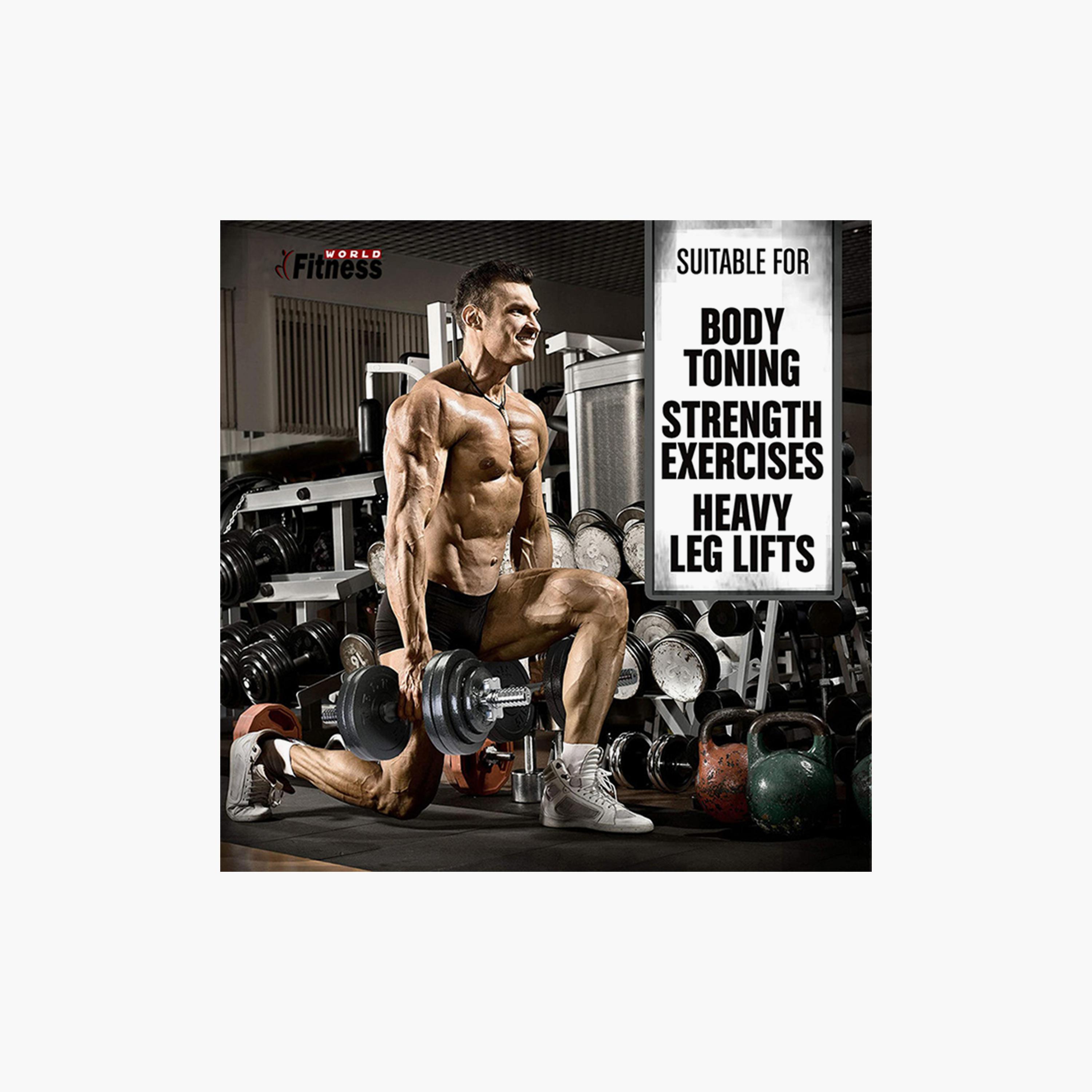 Dumbbells Set, 15 Kg, 35 x 15 x 10 cm - Black and Silver-sports-gear-gym-image-4