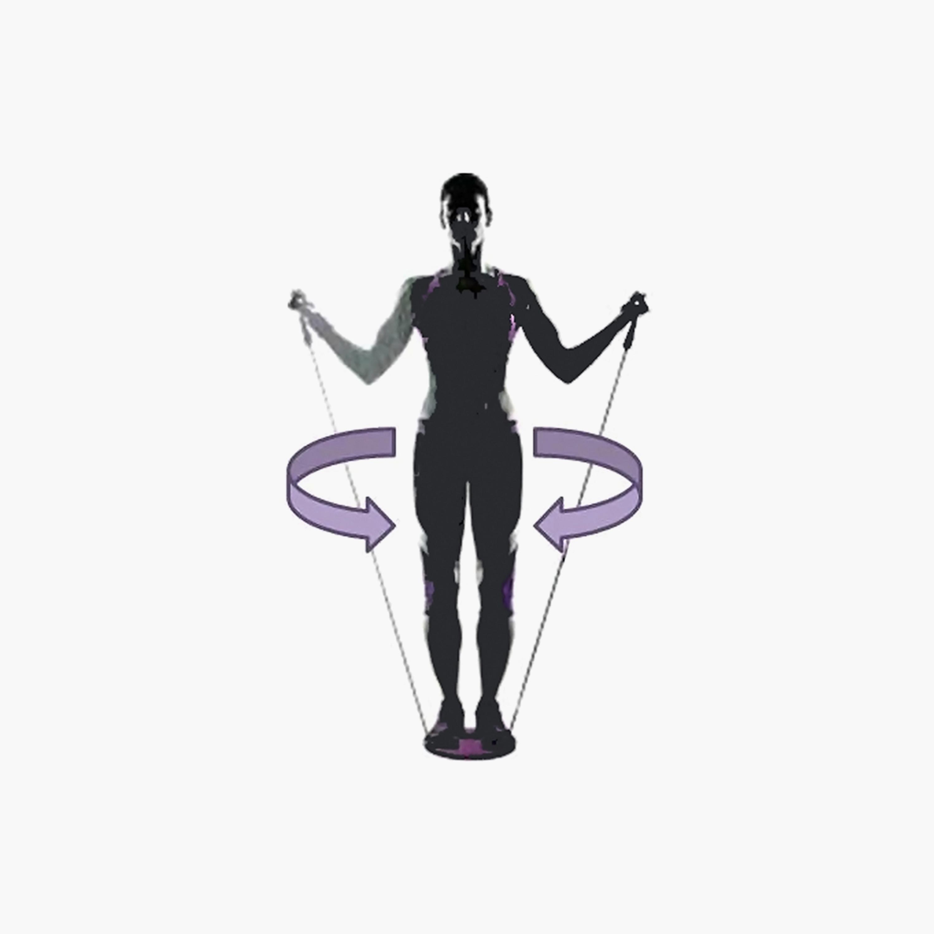 Twisting Disc With Two Hand Strap - Blue and White-sports-gear-gym-image-3
