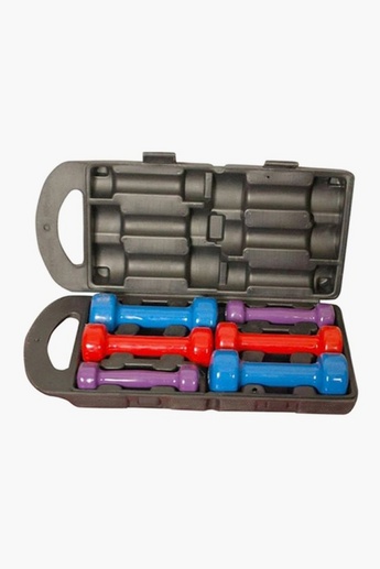Shop Dumbbell Set, 10 Kg, 6-Piece Multicolour Online