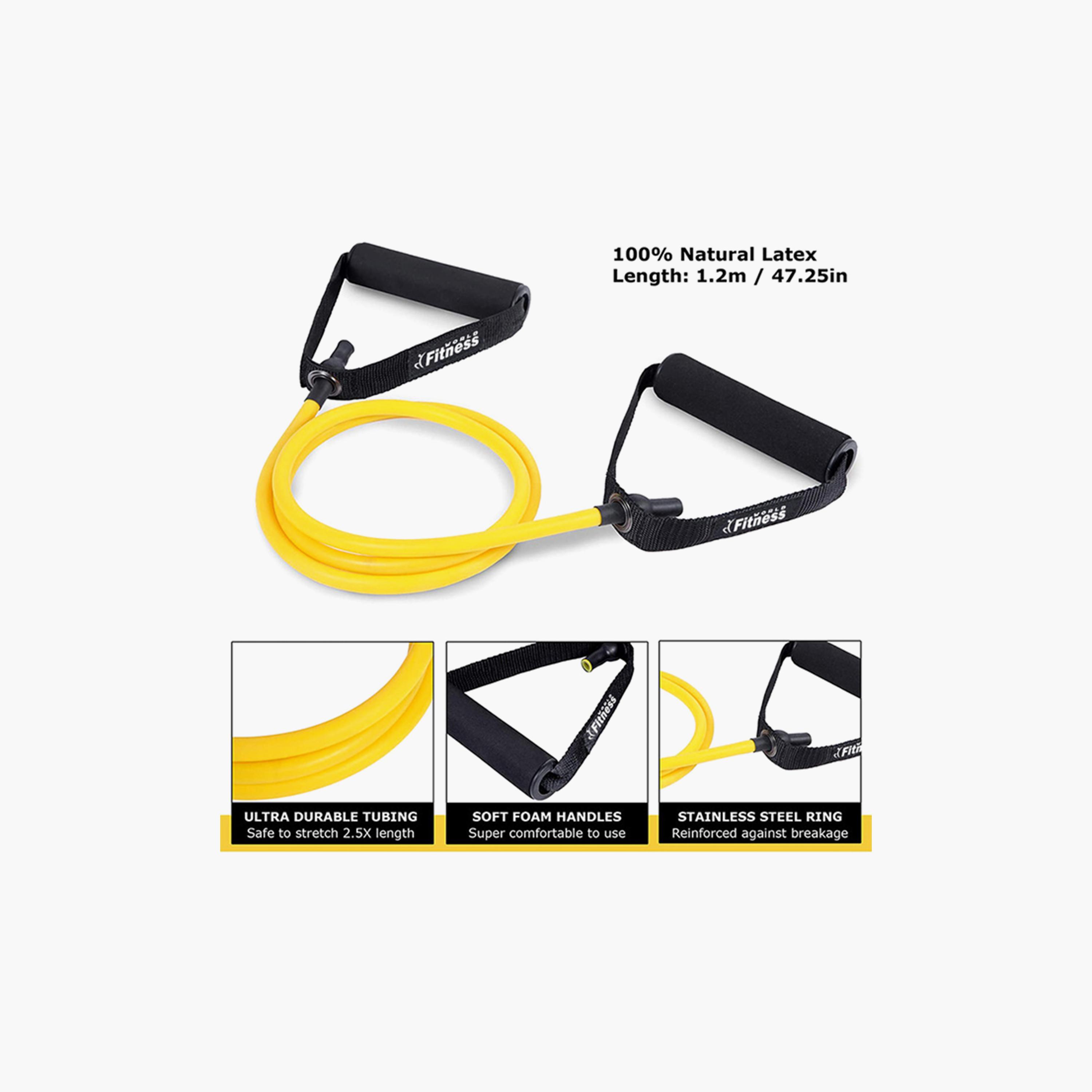 Rope Resistance Exercise Band, 1.2 Meter - Yellow-sports-gear-gym-image-2