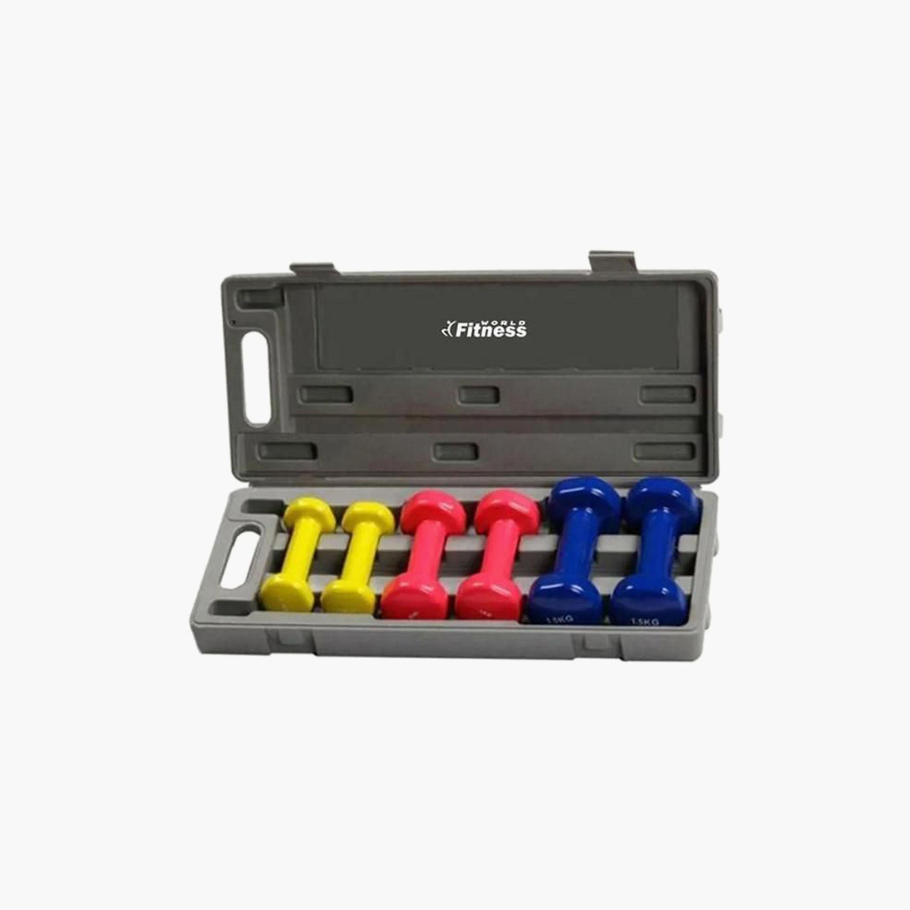 Dumbbell Set for Weight Lifting Exercises with Bag, 6 Kg - Multicolour-sports-gear-gym-image-2