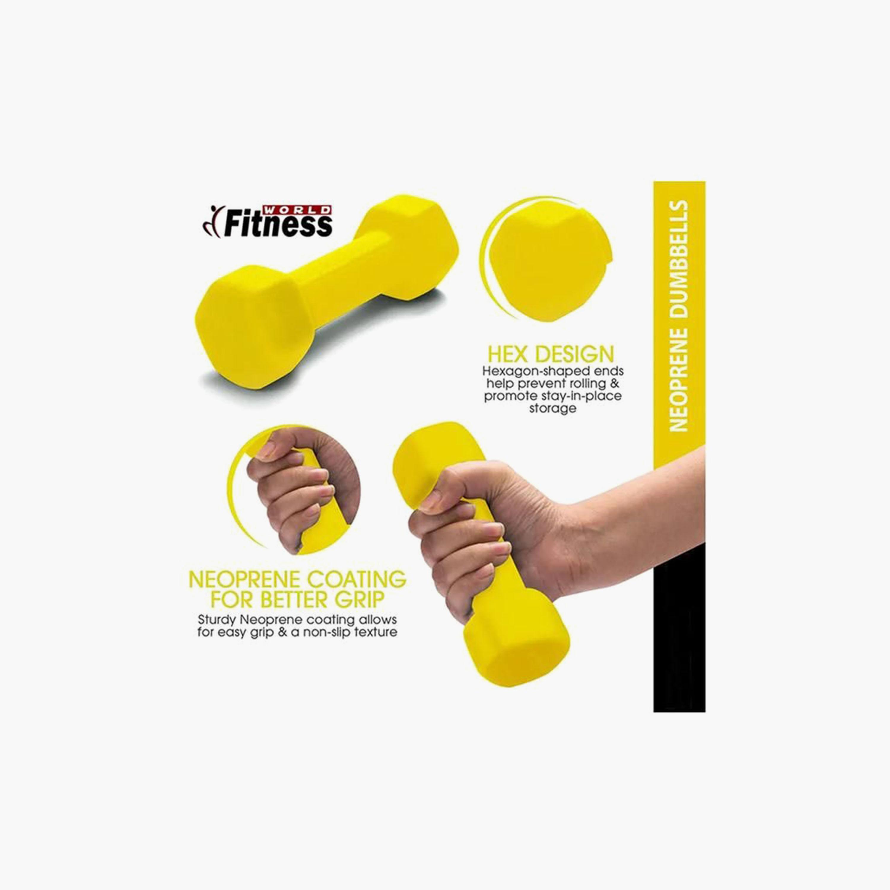 Dumbbell Set for Weight Lifting Exercises with Bag, 6 Kg - Multicolour-sports-gear-gym-image-3