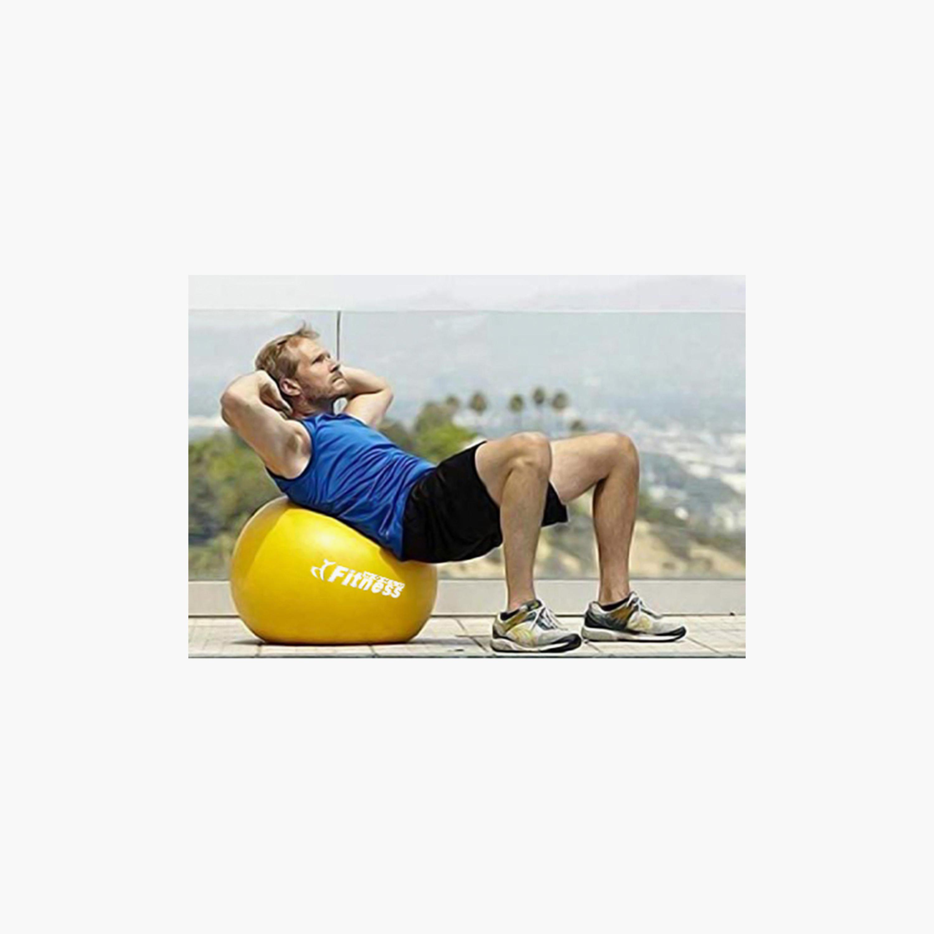 Exercise And Yoga Swiss Ball, 85 cm - Yellow-sports-gear-gym-image-4