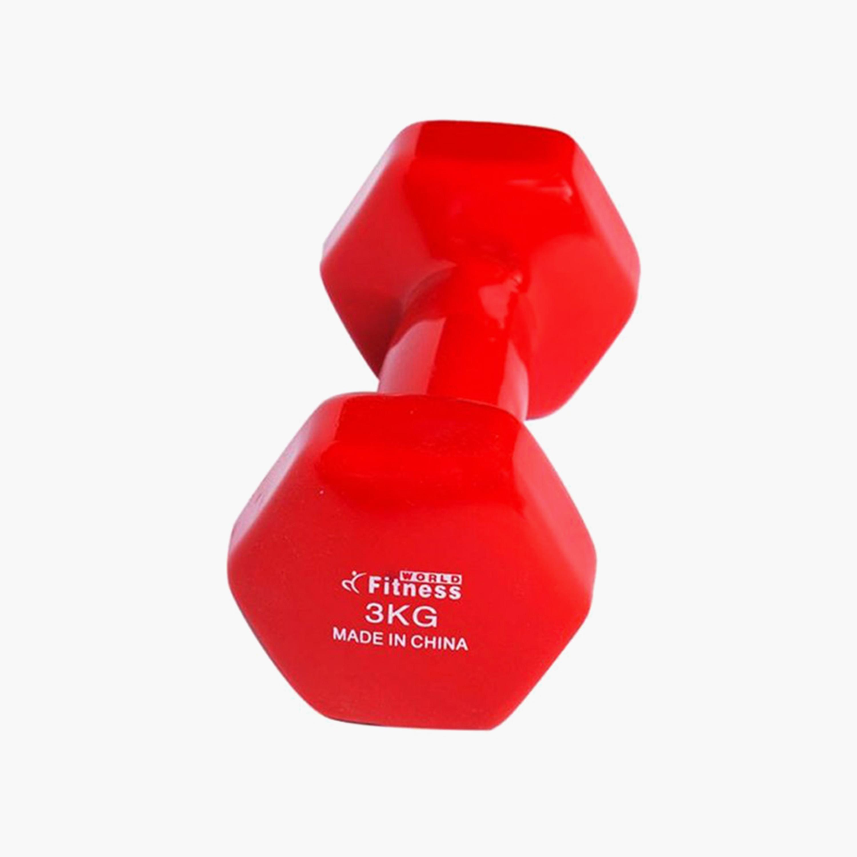 Training Dumbbell, 3 Kg - Red-sports-gear-gym-image-1