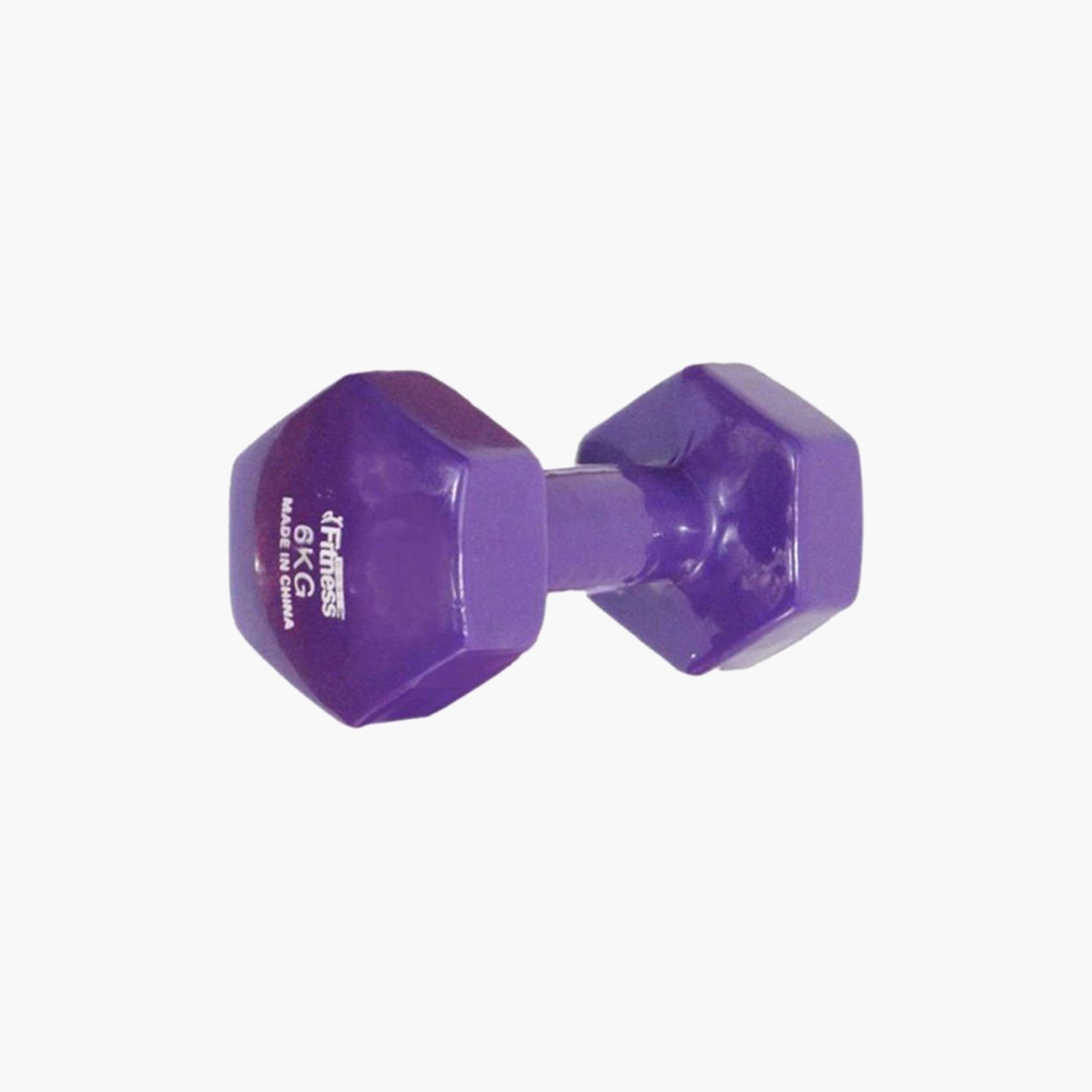 Classical Head Dumbbell , 6 Kg - Purple-sports-gear-gym-image-1