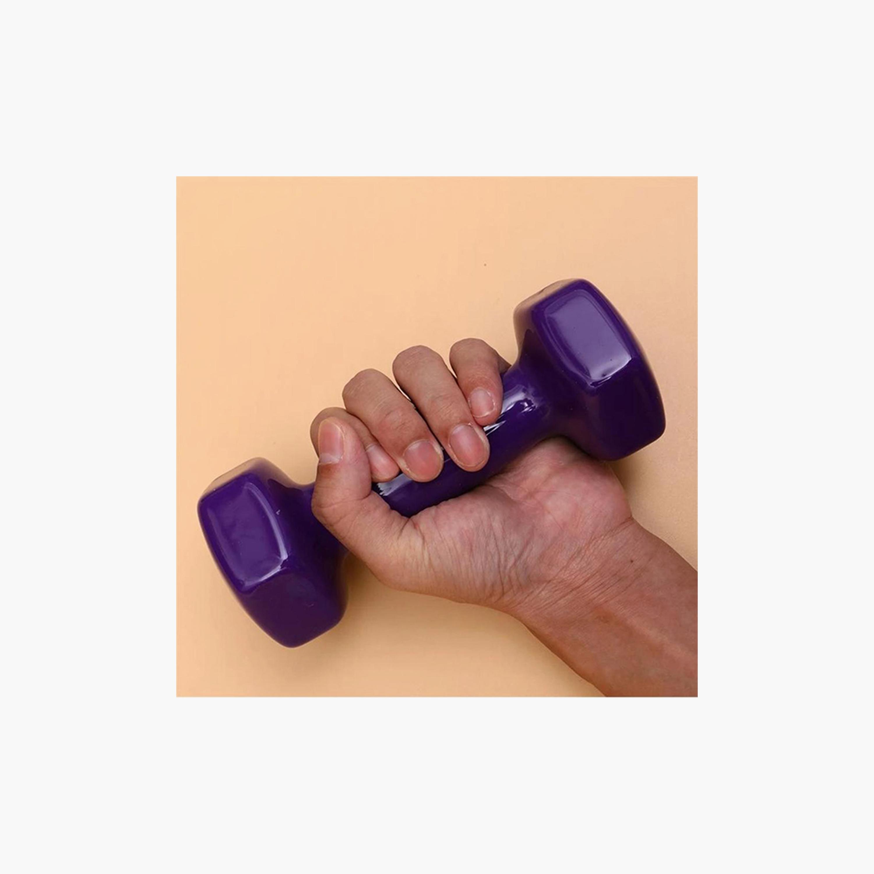 Classical Head Dumbbell , 6 Kg - Purple-sports-gear-gym-image-2