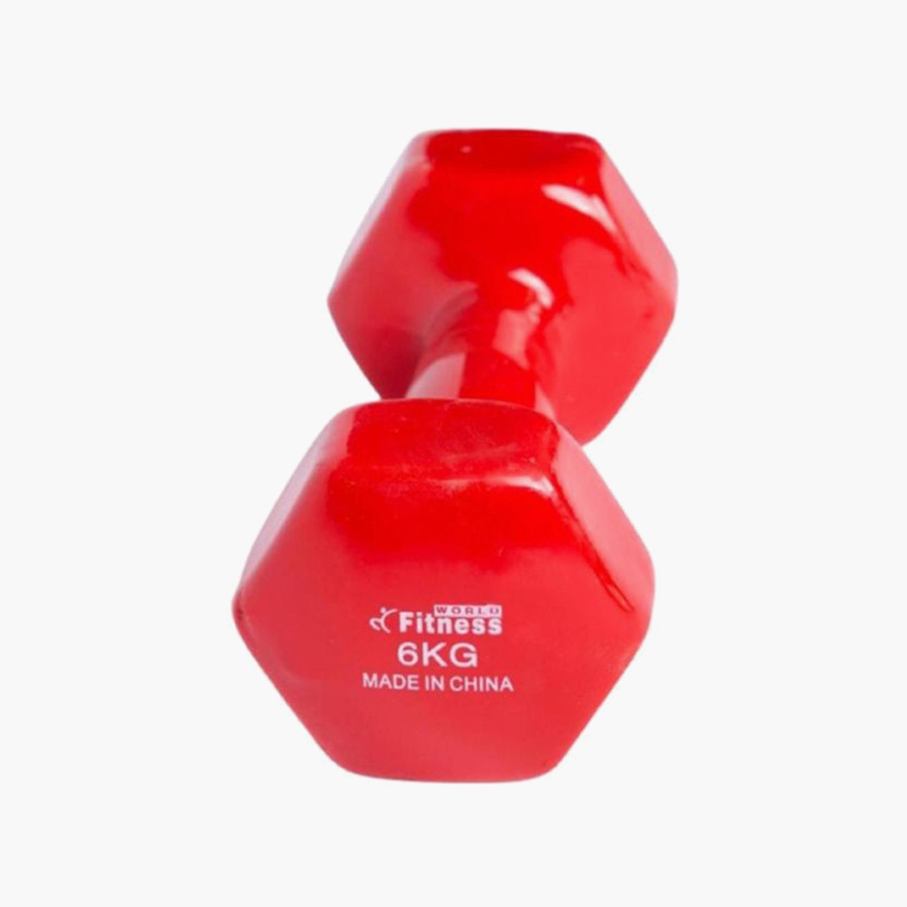 Classical Head Dumbbell, 6 Kg - Red-sports-gear-gym-image-1