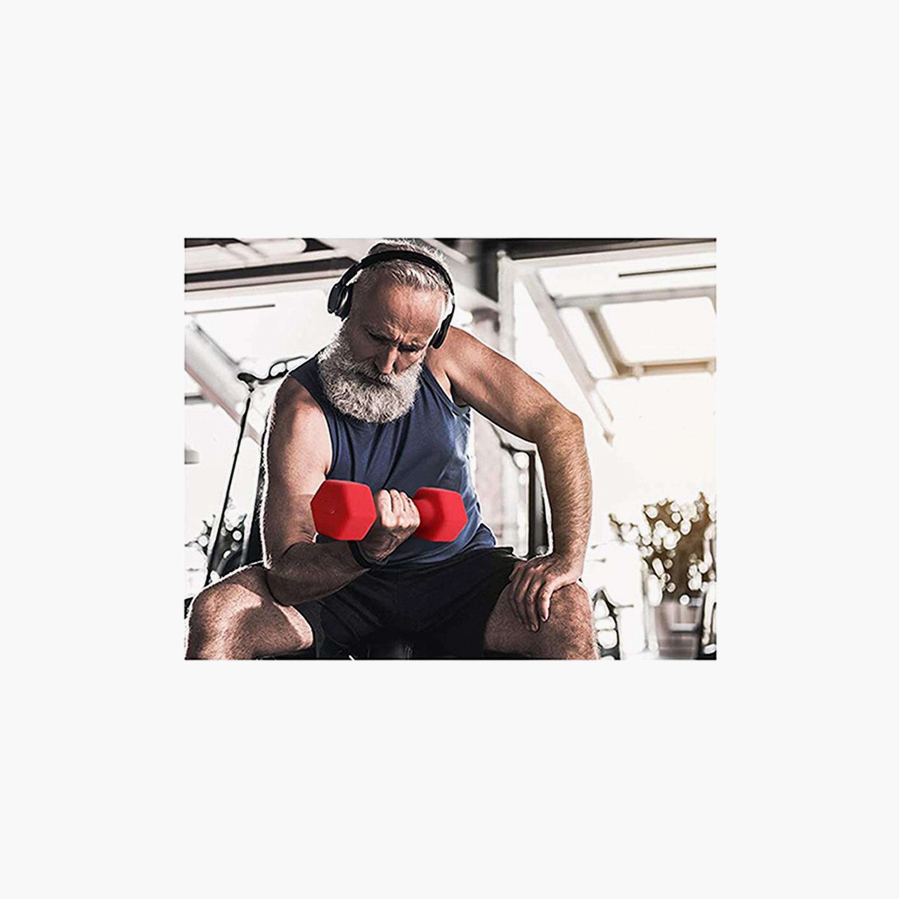 Classical Head Dumbbell, 6 Kg - Red-sports-gear-gym-image-3