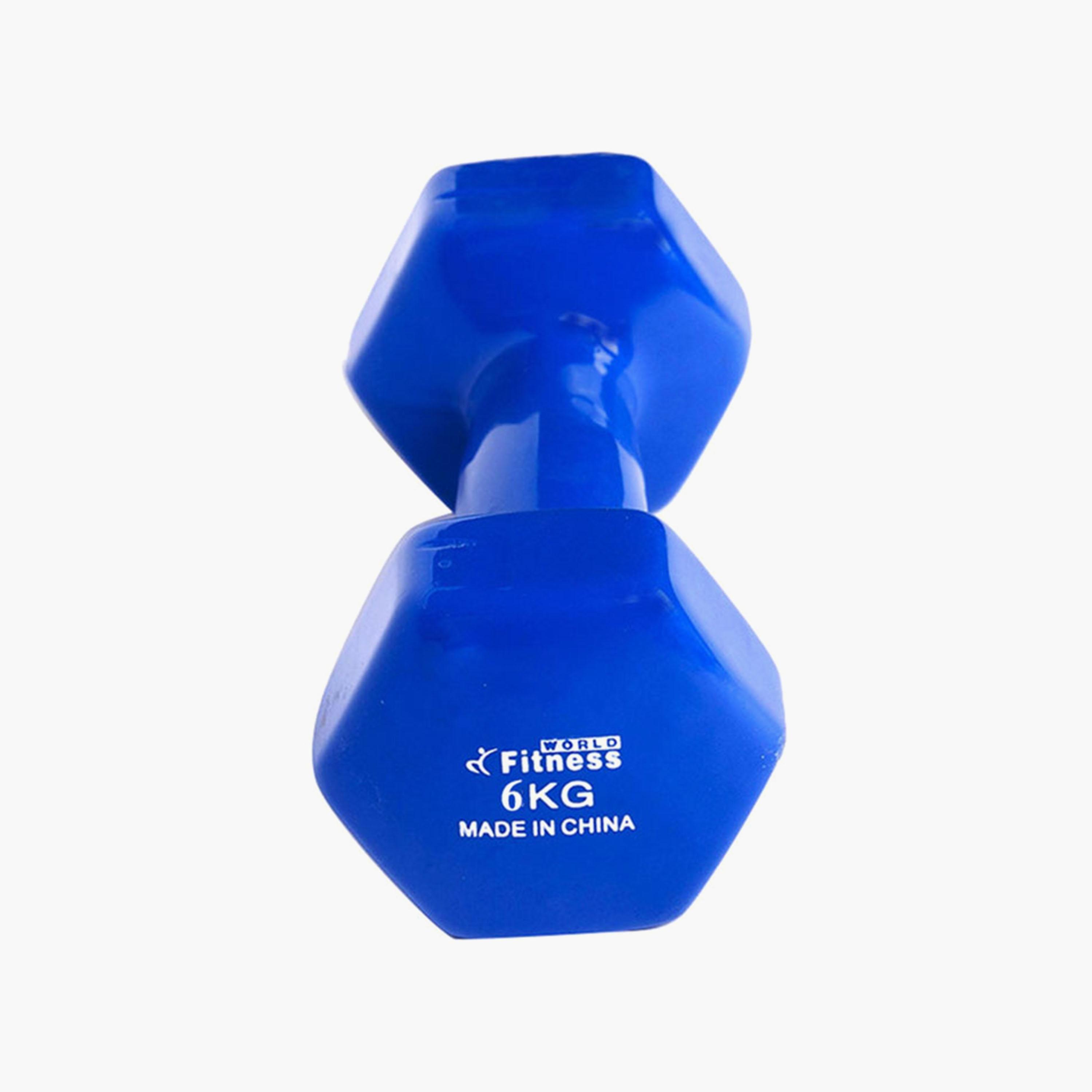 Classical Head Dumbbell, 6 Kg - Blue-sports-gear-gym-image-1