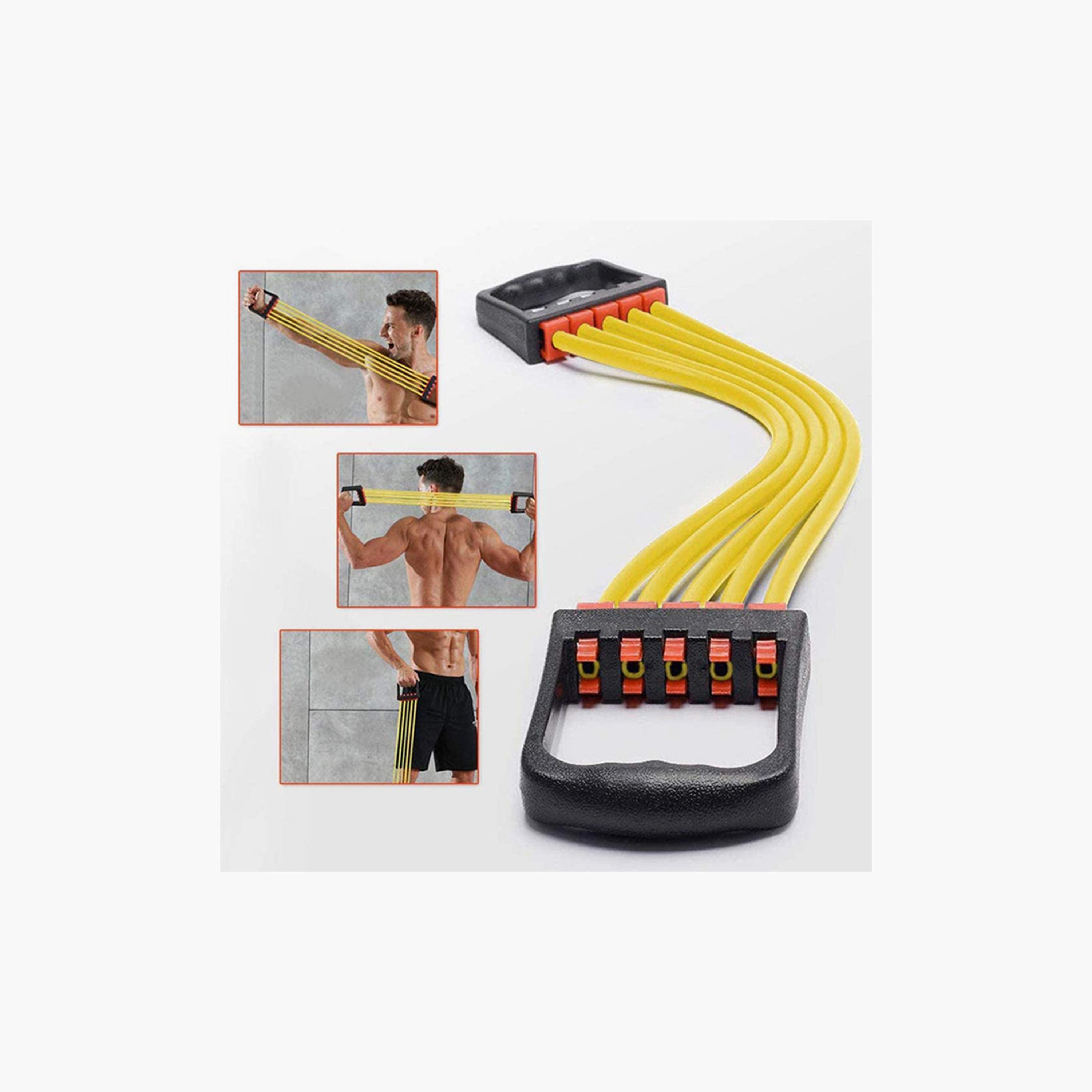 Zipper Rope Chest Expander - Yellow and Black-sports-gear-gym-image-1