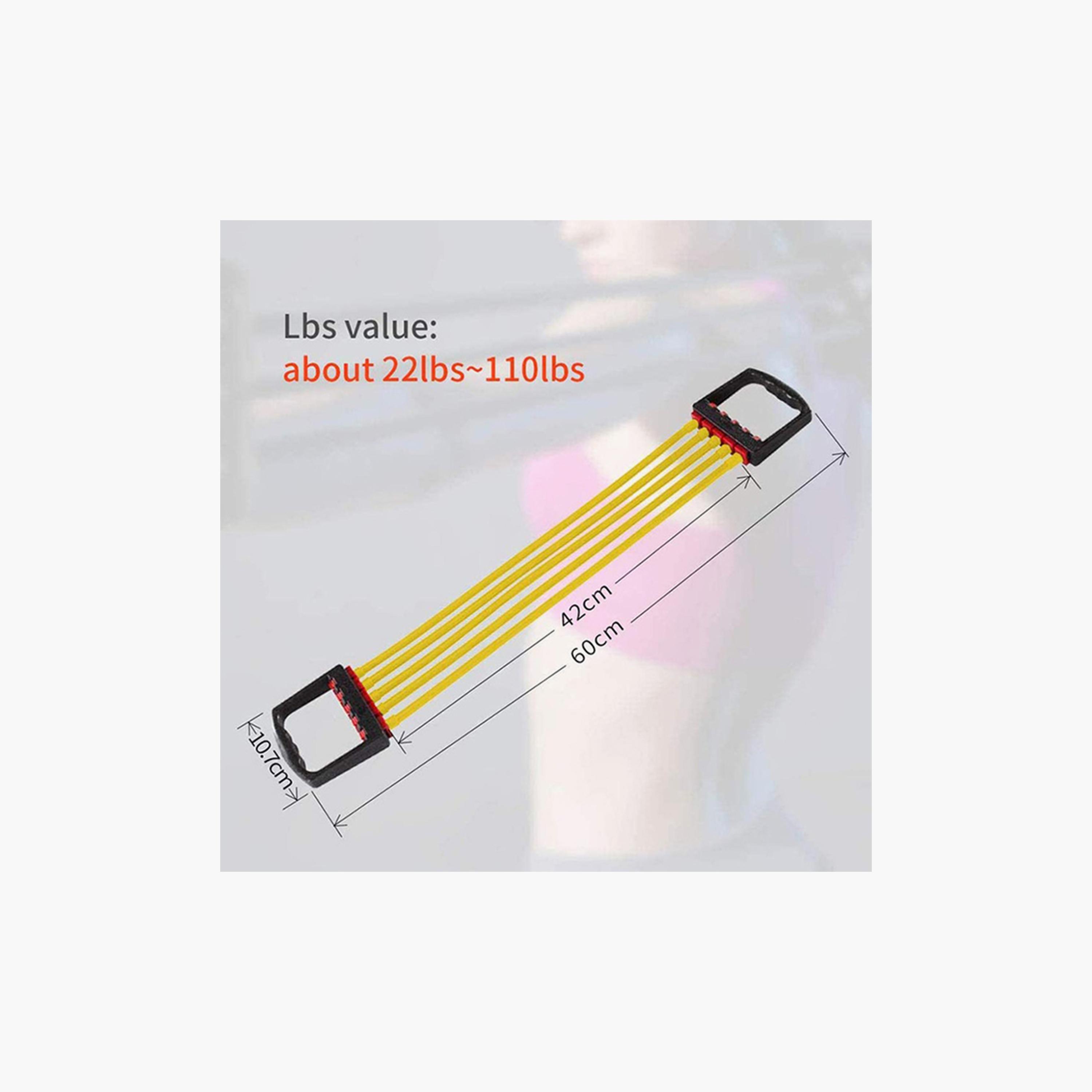 Zipper Rope Chest Expander, 60 x 42 x 10.7 cm - Yellow and Black-sports-gear-gym-image-4