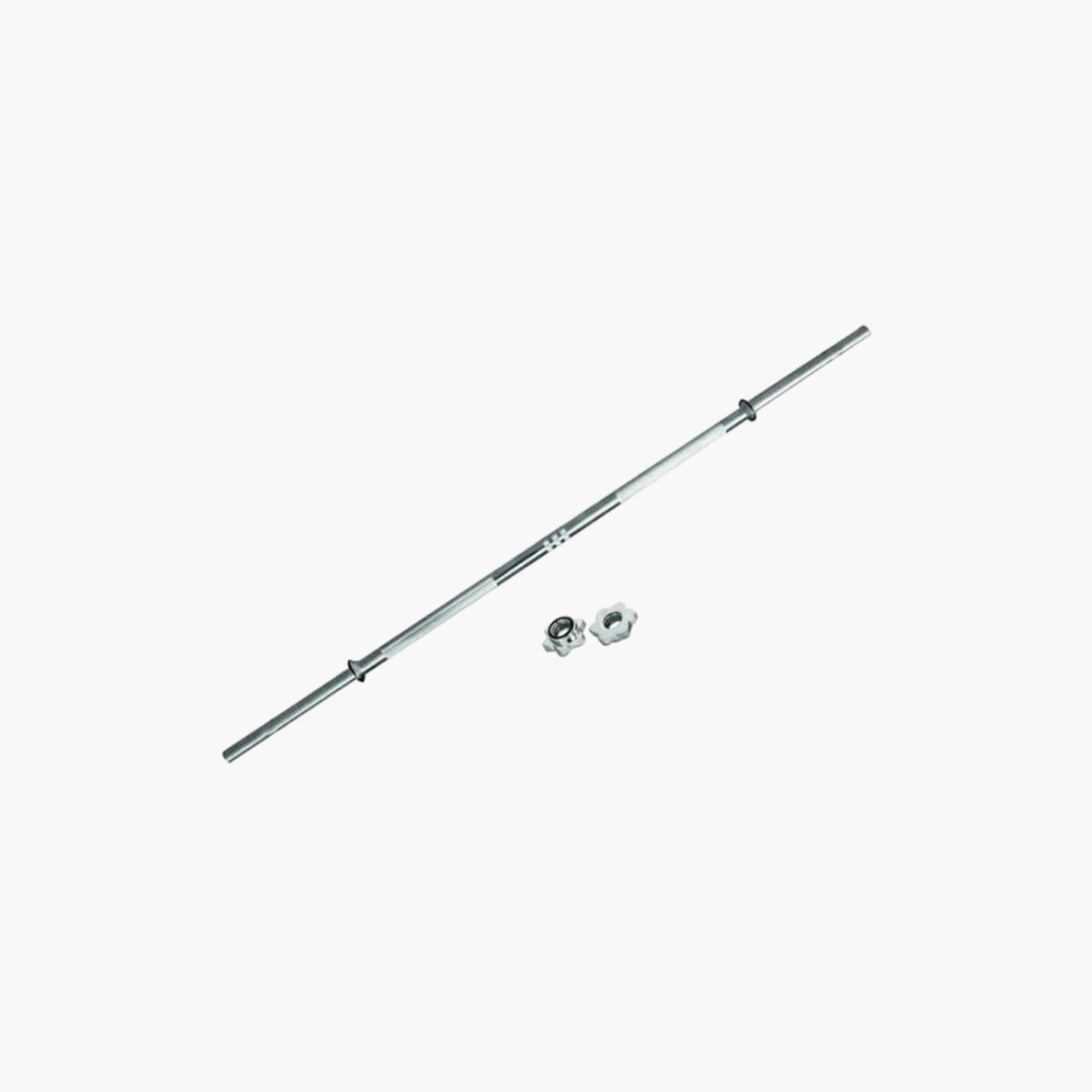 Weight Lifting Dumbbell Straight Rod With Nuts - Silver-sports-gear-gym-image-1