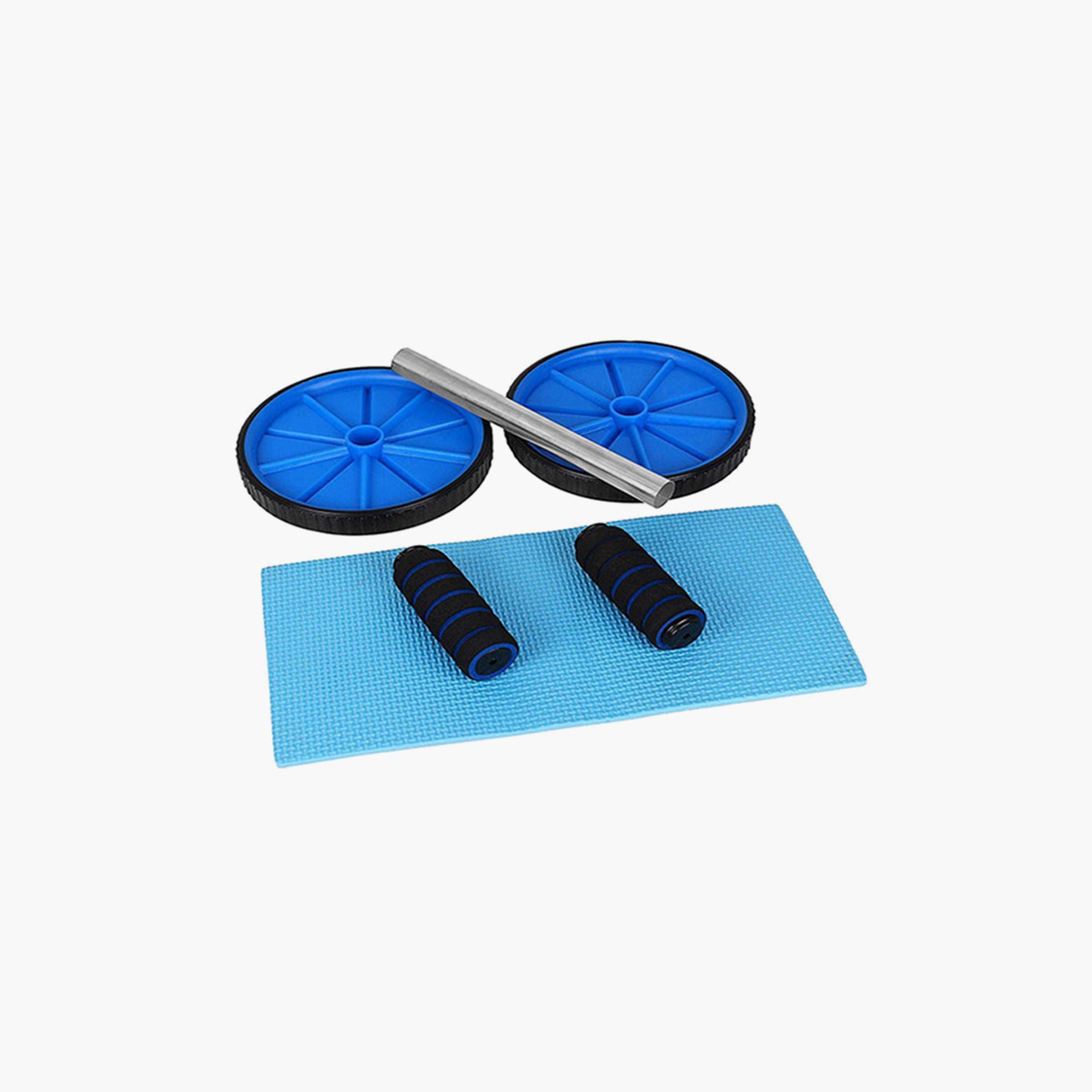 Exercise Rolling Wheel with Mat - Blue and Black-sports-gear-gym-image-4