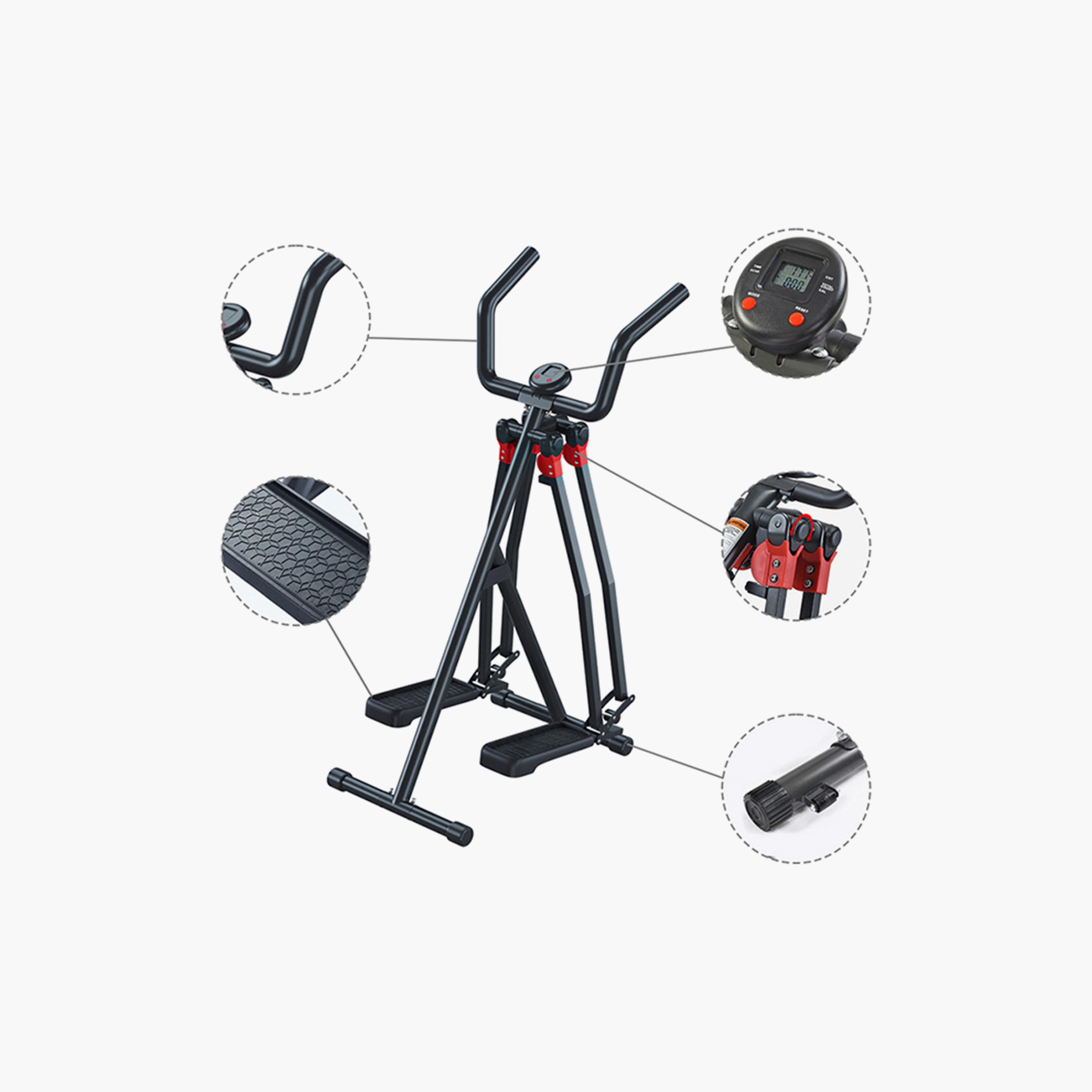 Air Walker Exercise Machine, 122 x 72 x 50 cm - Black-sports-gear-gym-image-3