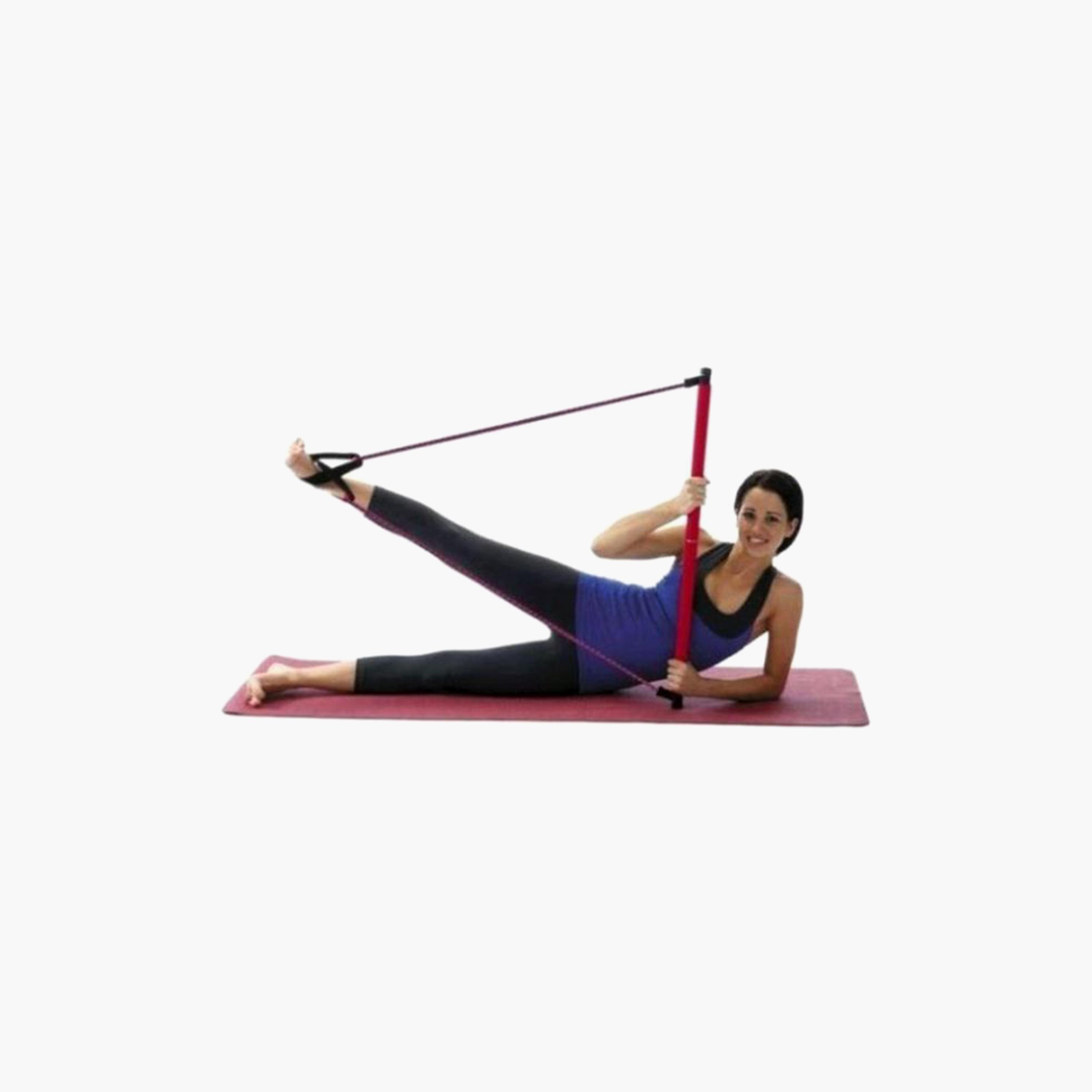 Exercise Bar With Belt - Pink and Black-sports-gear-gym-image-2