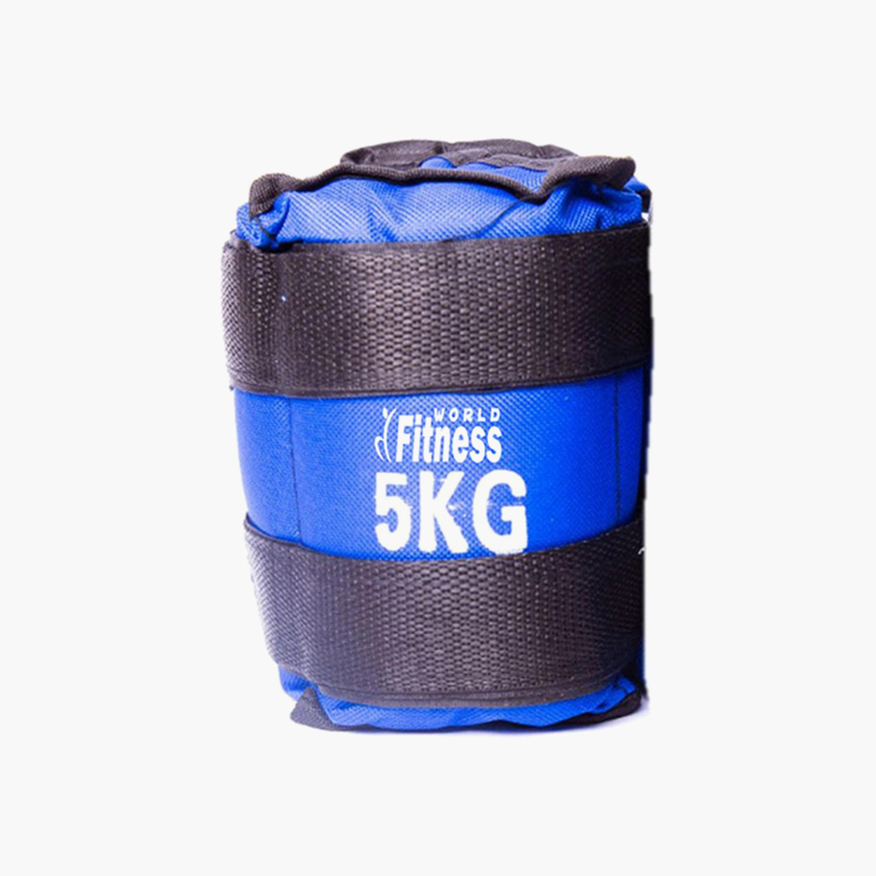 Ankle and Wrist Sand Bag, 5 Kg, 2 Pieces - Blue and Black-sports-gear-gym-image-2