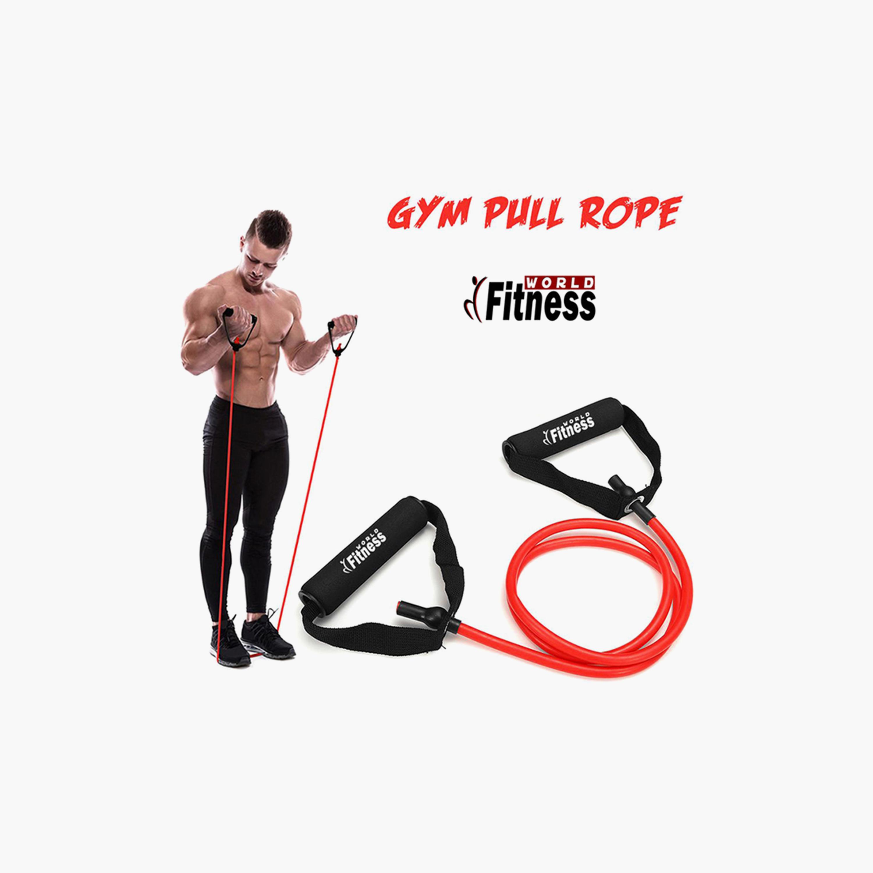 Multifunctional Elastic Pulling Rope - Red and Black-sports-gear-gym-image-2