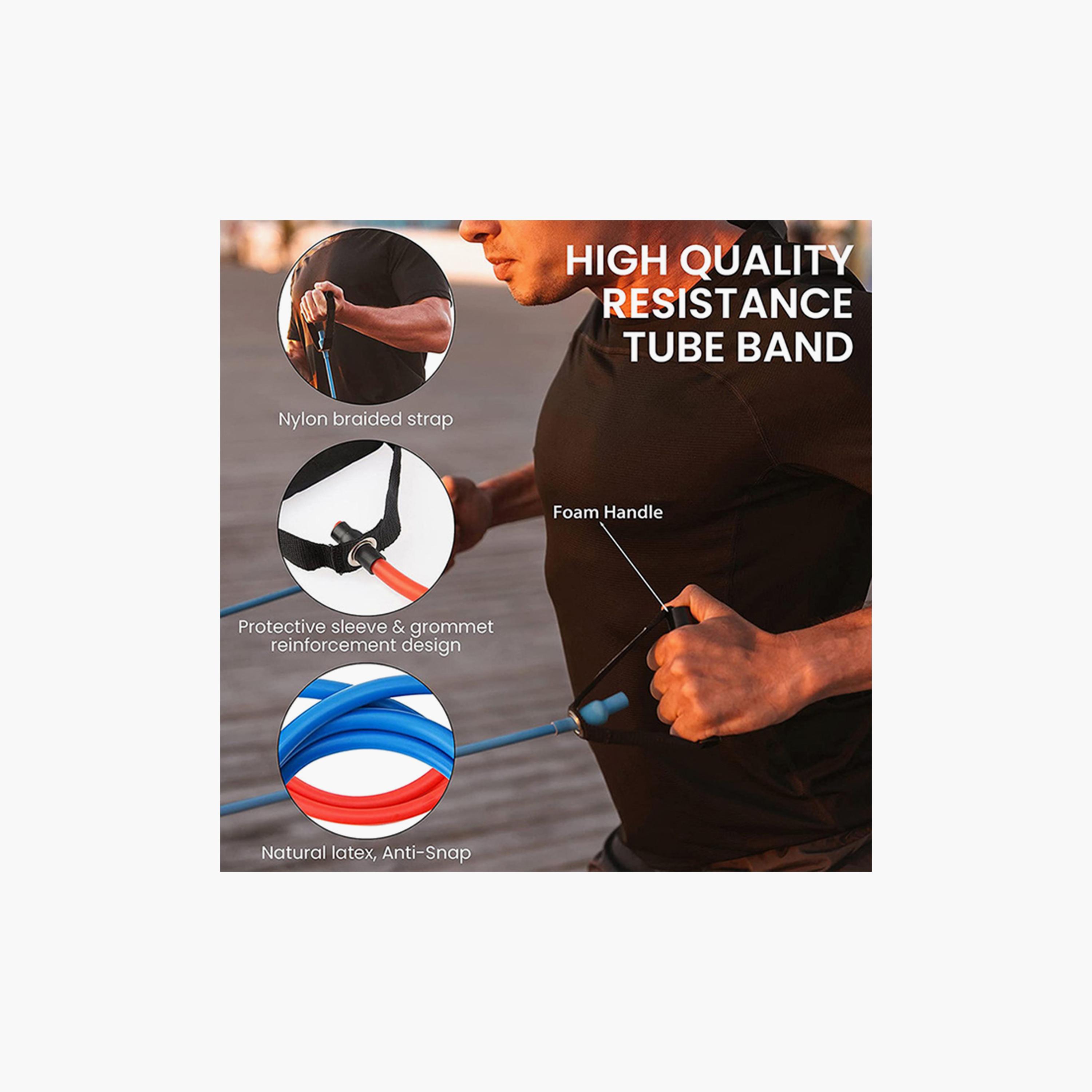 Multifunctional Elastic Pulling Rope - Red and Black-sports-gear-gym-image-4