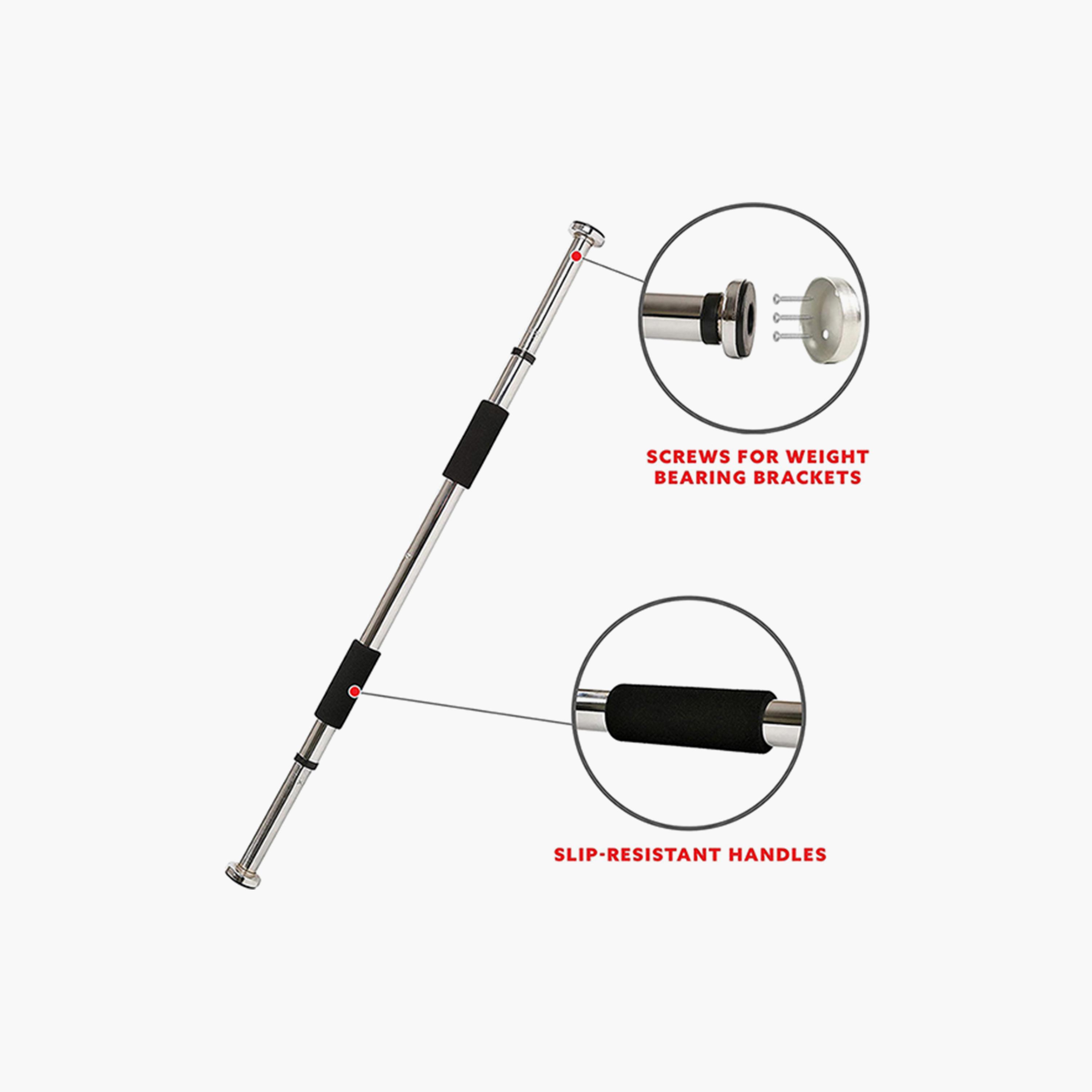 Door Way Gym Pull Up Bar - Silver and Black-sports-gear-gym-image-3