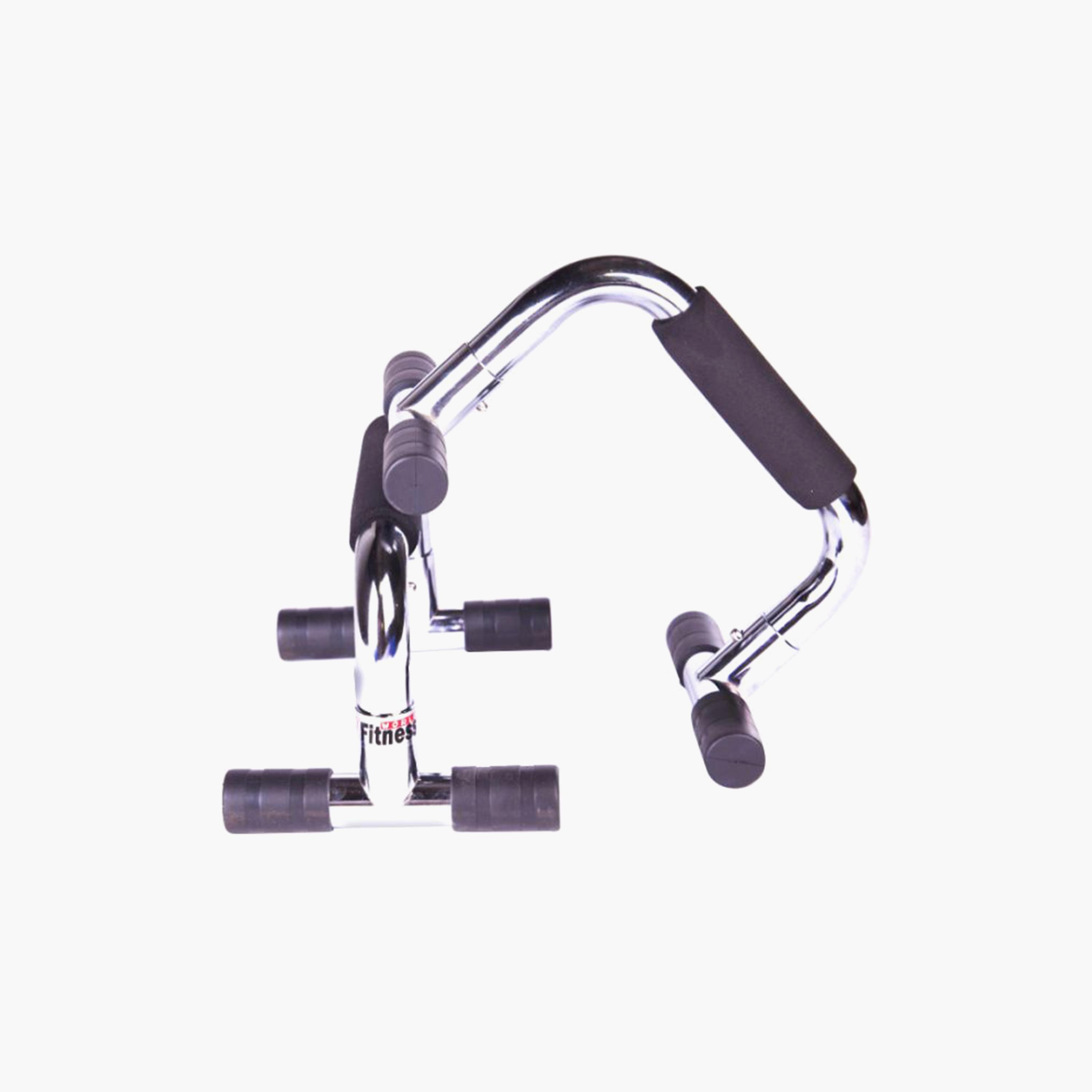Push Up Abdominal Back Exercise Bar, 2-Piece - Black and Silver-sports-gear-gym-image-1