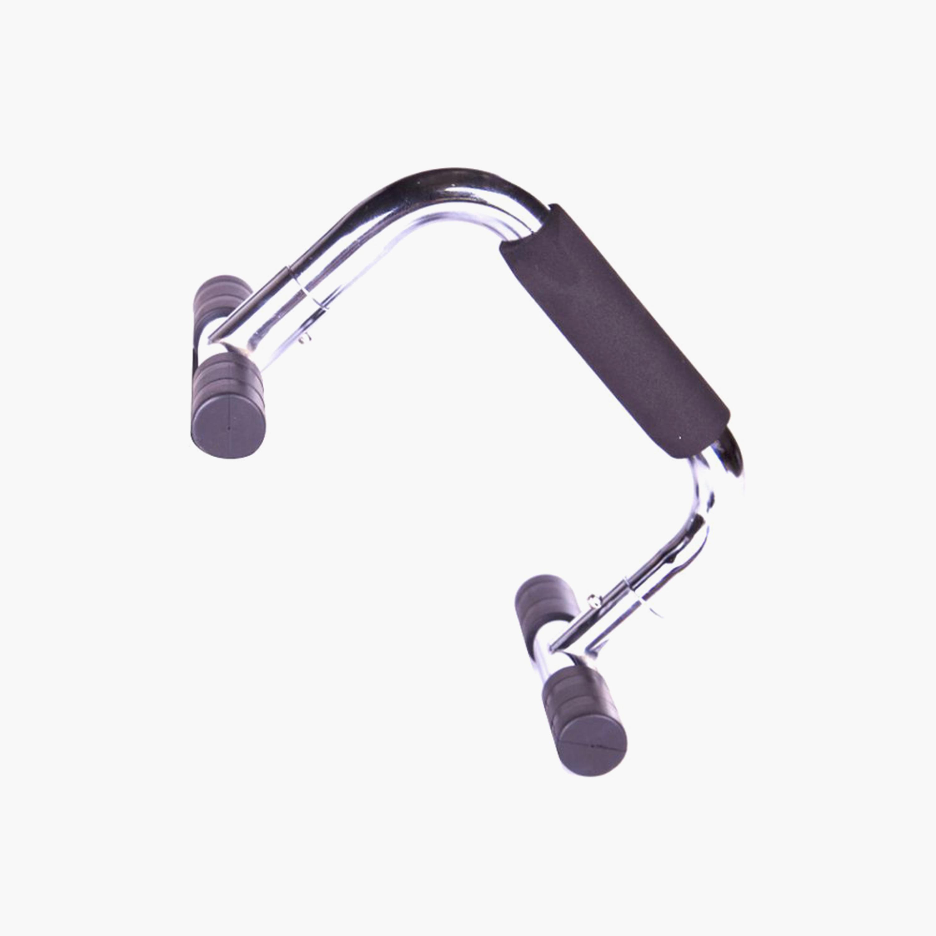 Push Up Abdominal Back Exercise Bar, 2-Piece - Black and Silver-sports-gear-gym-image-2