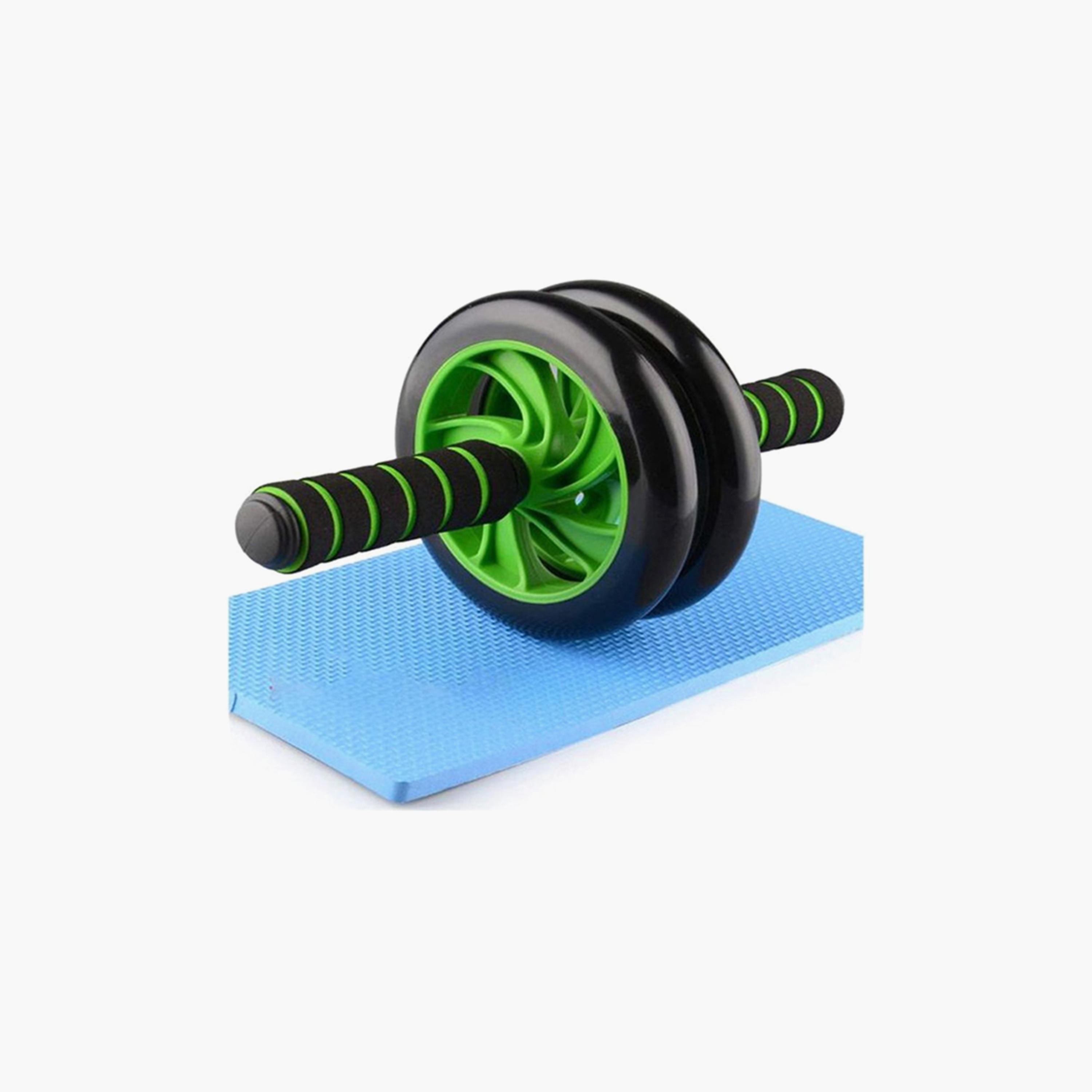 Two Wheel Abdominal Trainer - Green and Black-sports-gear-gym-image-2