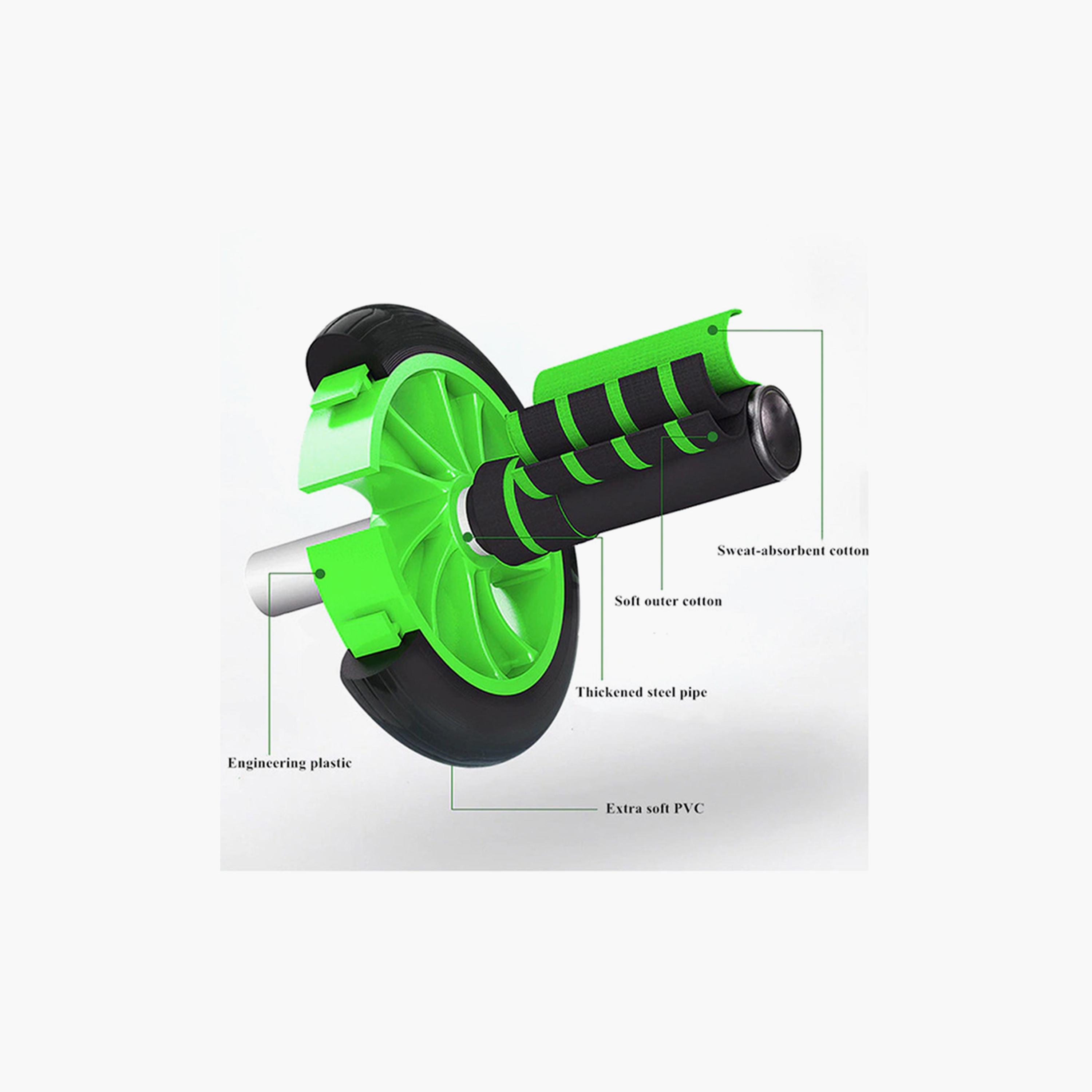 Two Wheel Abdominal Trainer - Green and Black-sports-gear-gym-image-4