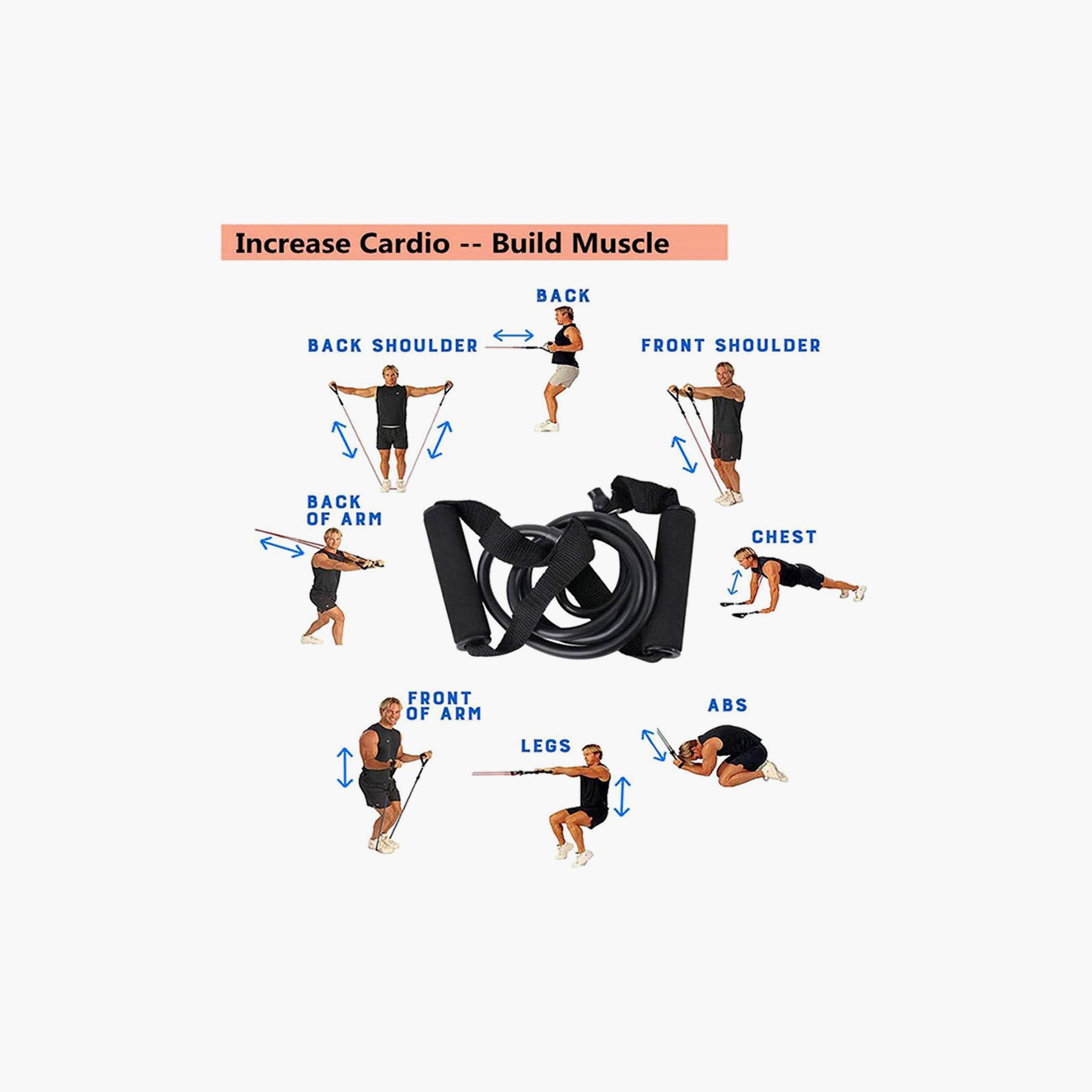 Resistance Training Band Tube - Black-sports-gear-gym-image-4