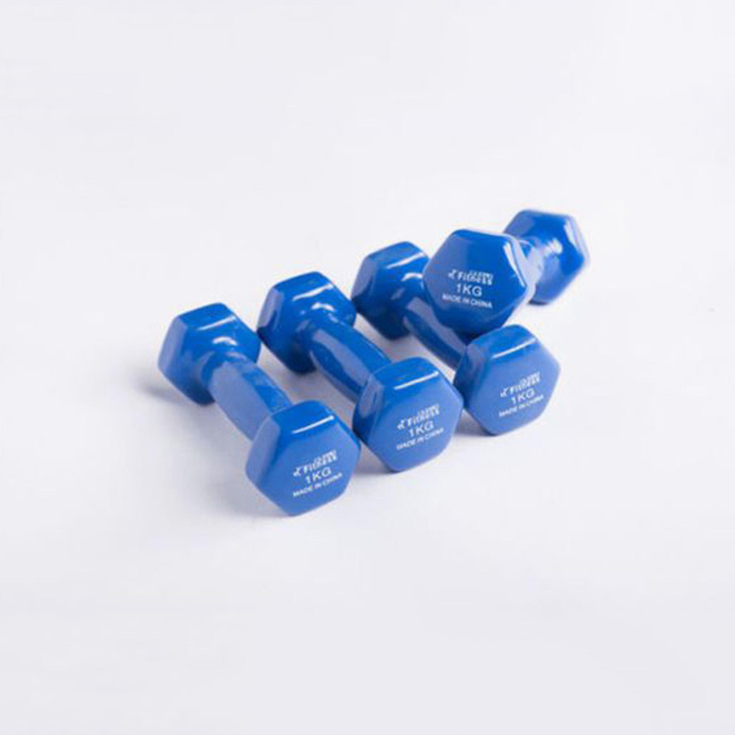 Gym Dumbbell, 1 Kg - Blue-sports-gear-gym-image-2