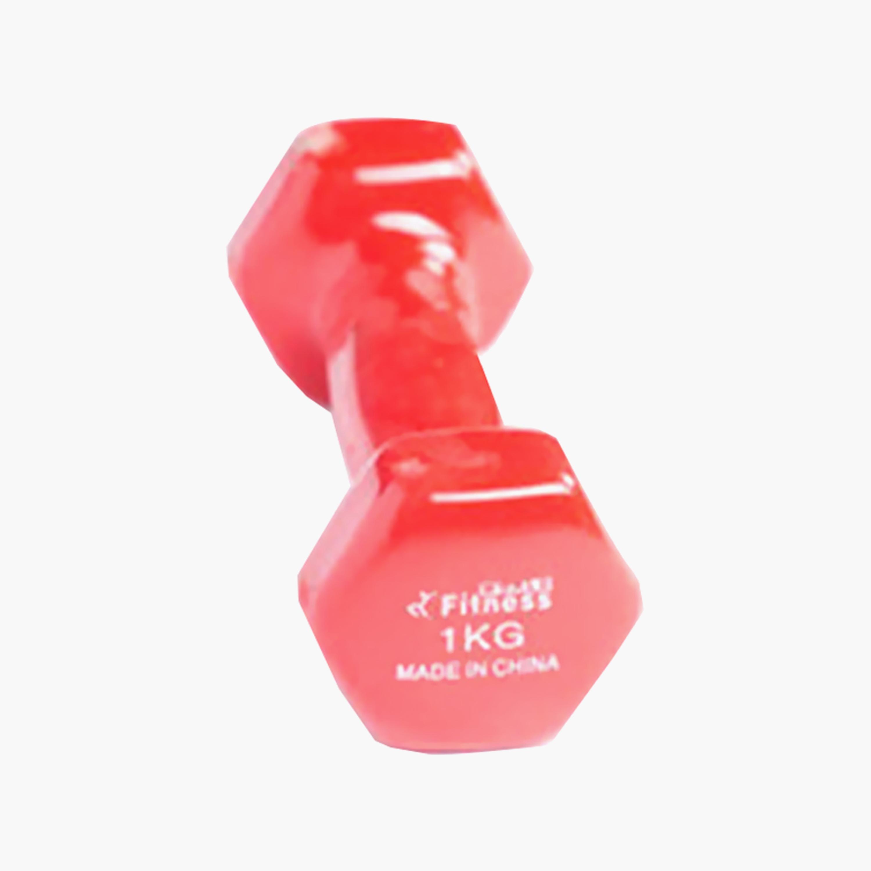 Gym Dumbbell, 1 Kg - Red-sports-gear-gym-image-1