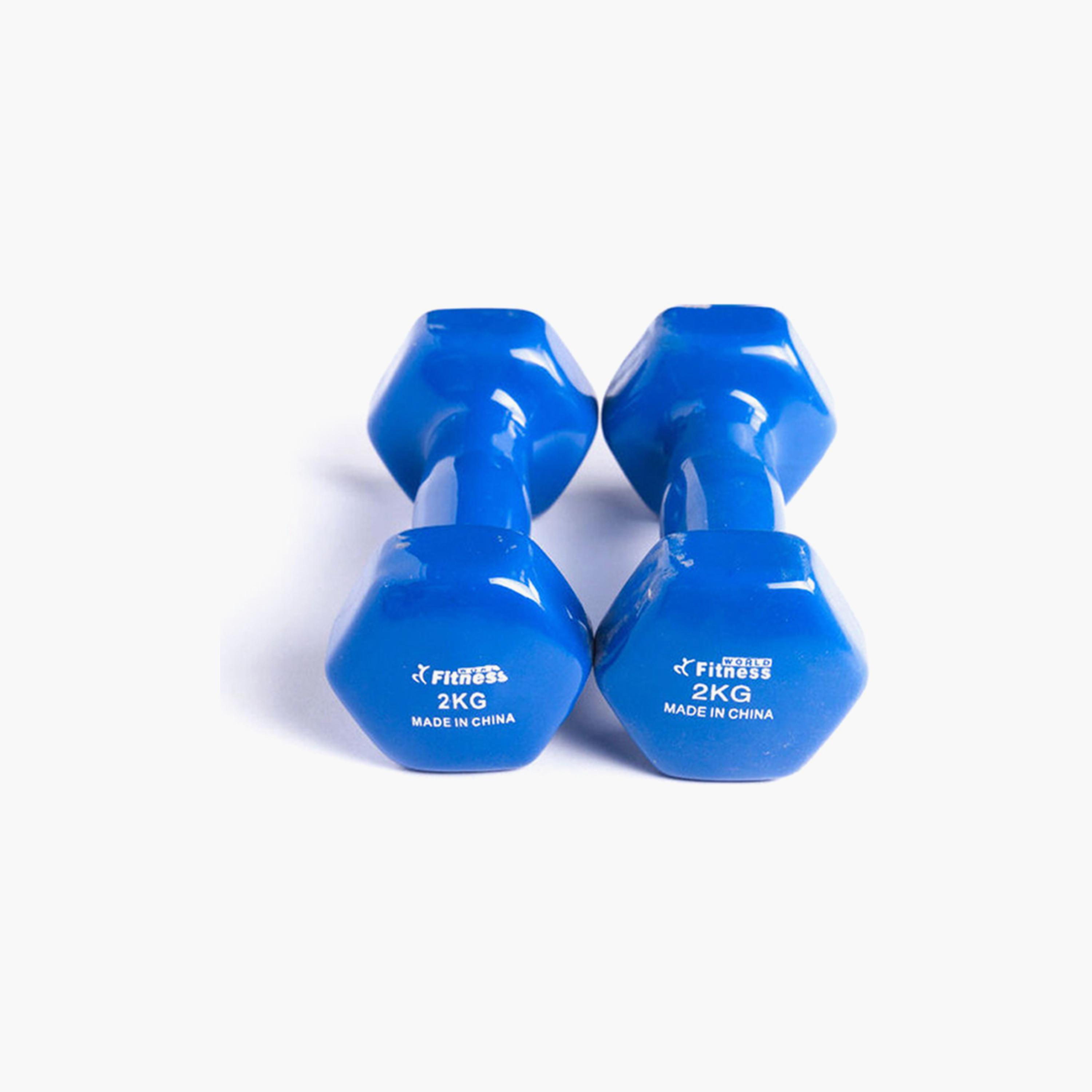 Gym Dumbbell, 2 Kg - Blue-sports-gear-gym-image-2