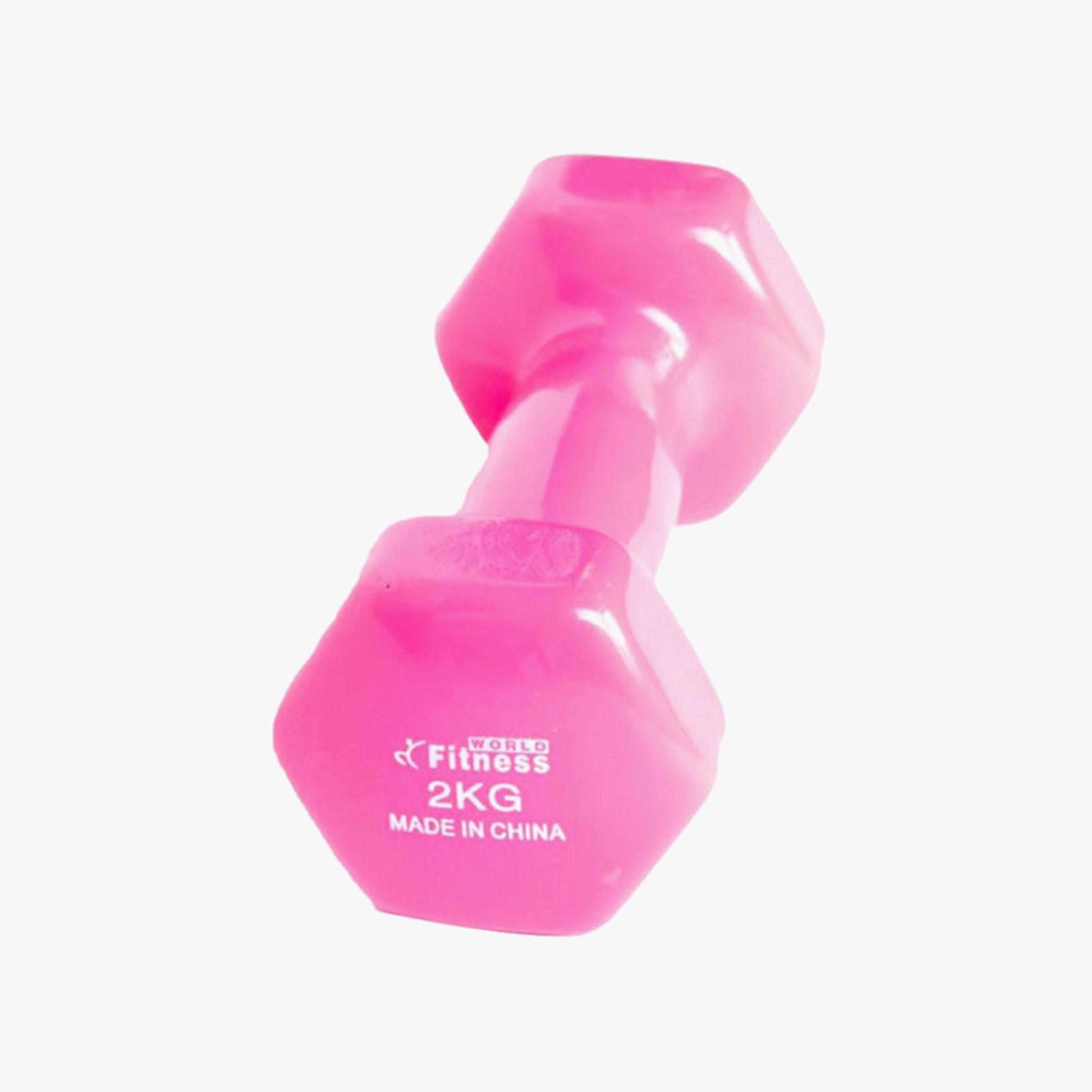 Gym Dumbbell, 2 Kg - Pink-sports-gear-gym-image-1