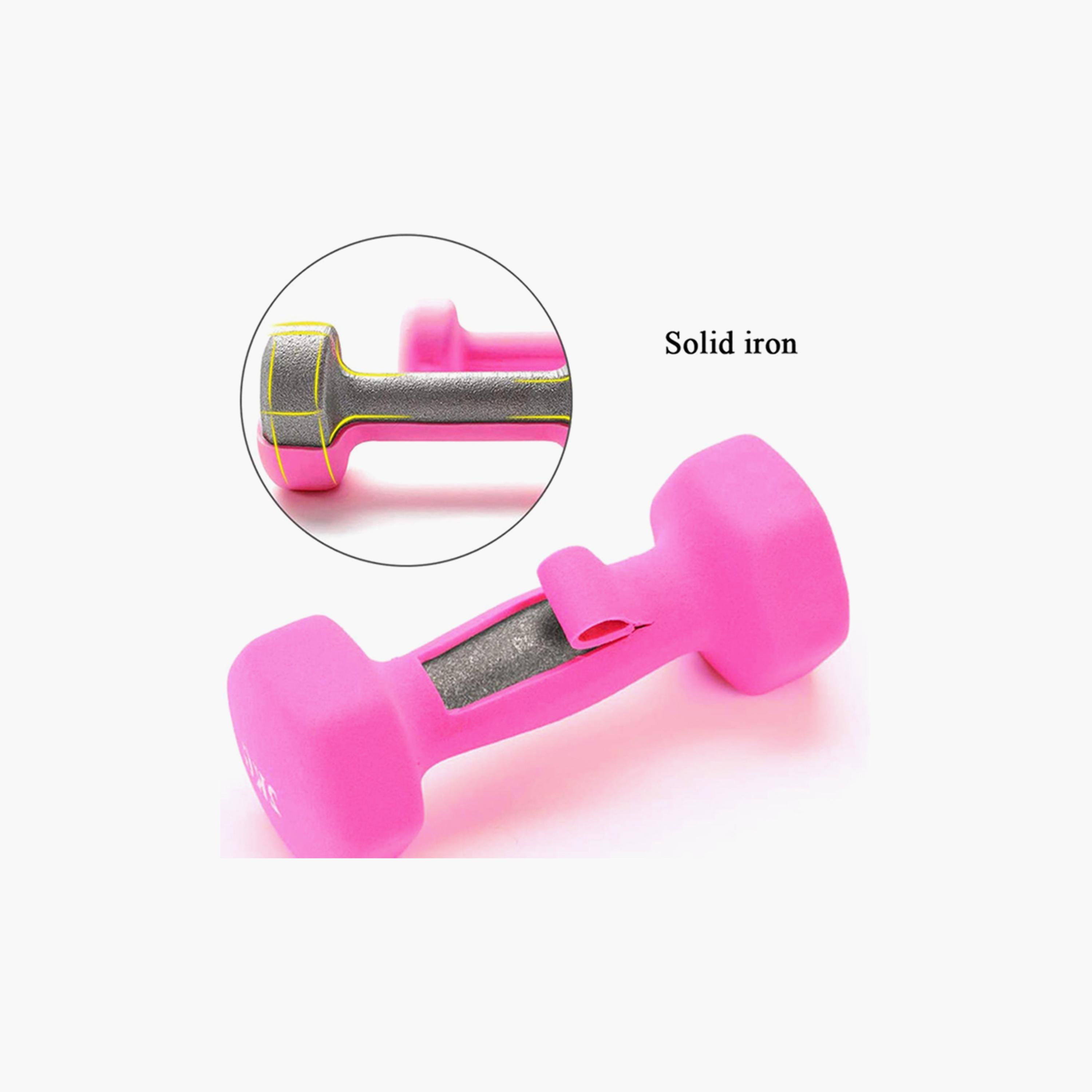 Gym Dumbbell, 2 Kg - Pink-sports-gear-gym-image-2