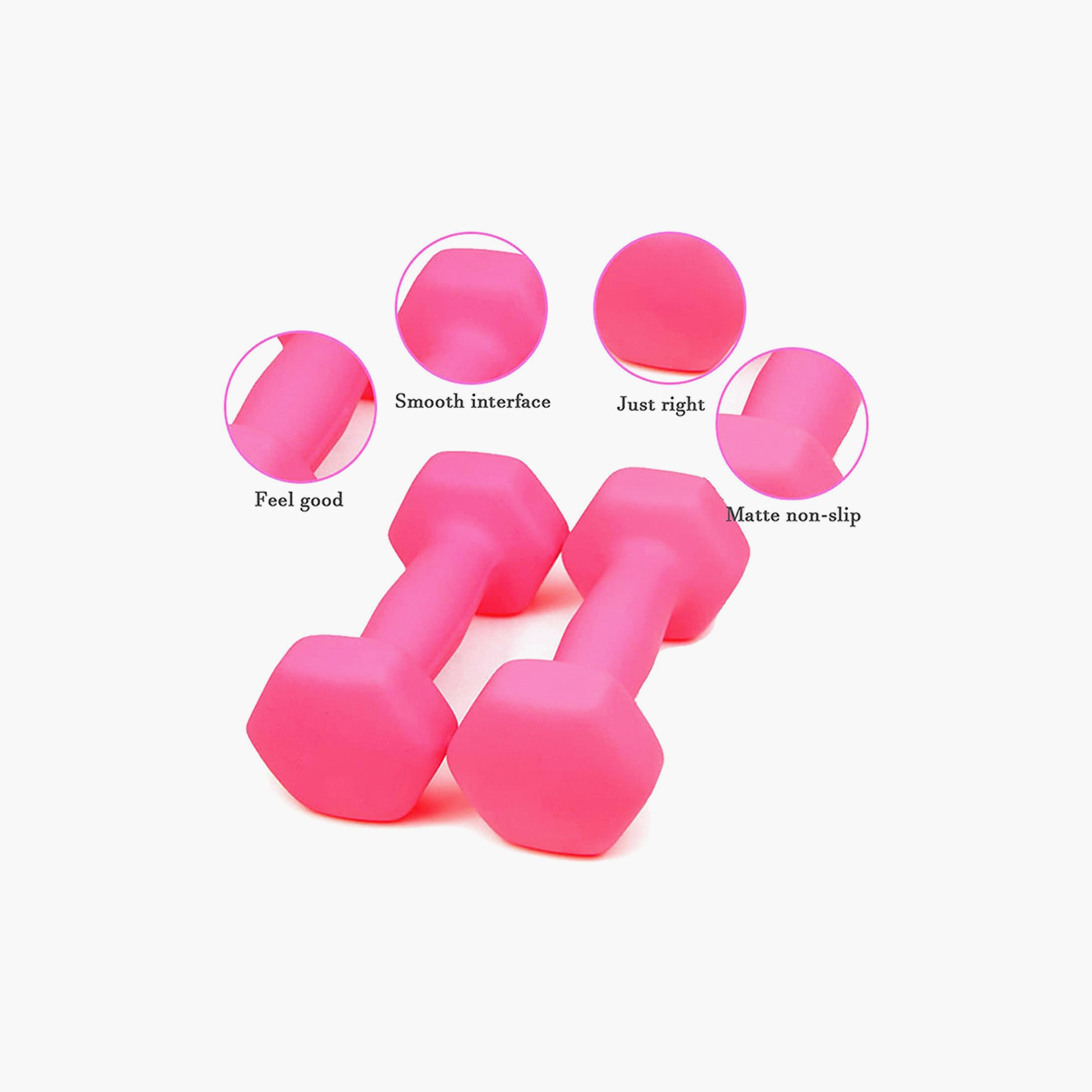 Gym Dumbbell, 2 Kg - Pink-sports-gear-gym-image-3