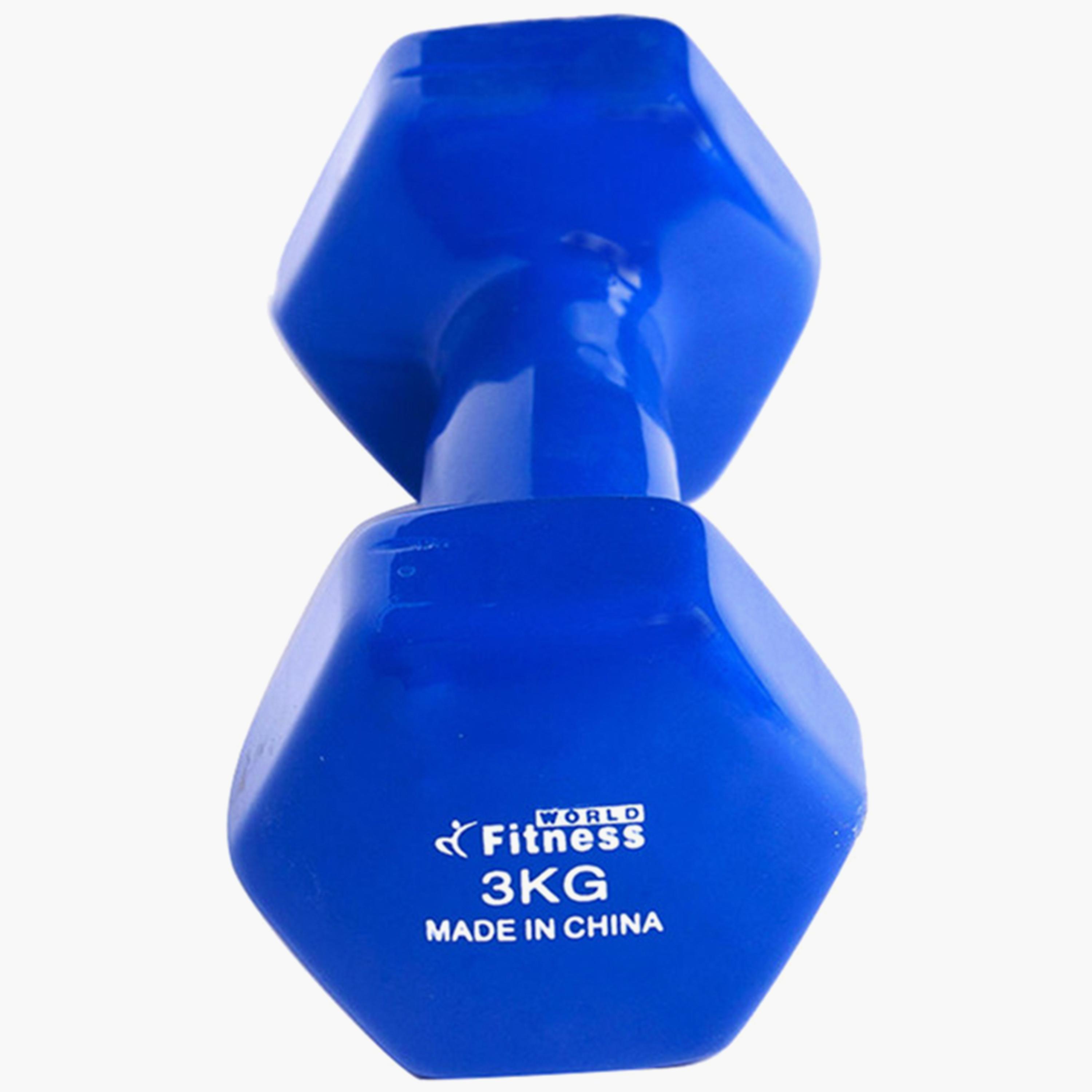 Gym Dumbbell, 3 Kg - Blue-sports-gear-gym-image-1