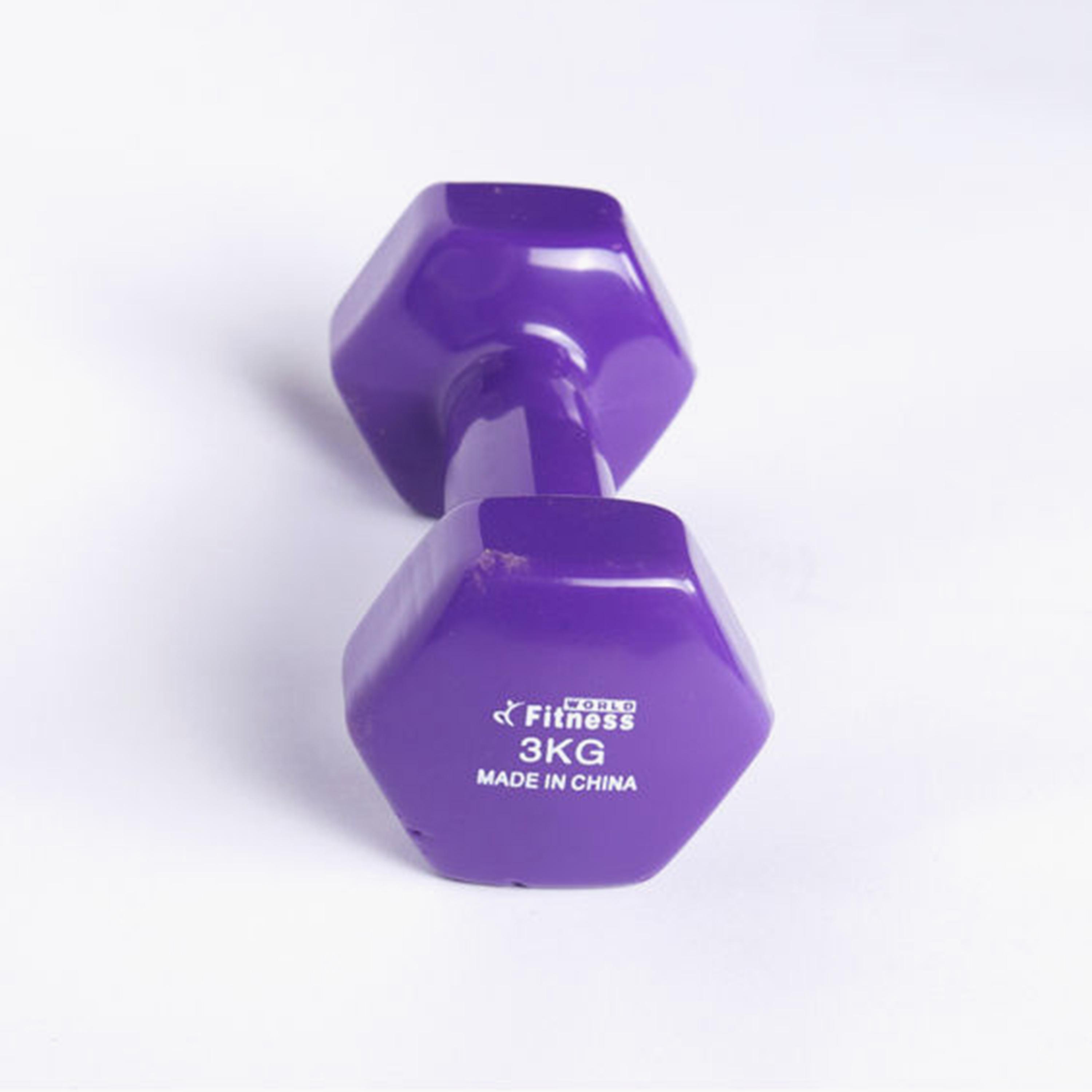 Gym Dumbbell, 3 Kg - Purple-sports-gear-gym-image-1