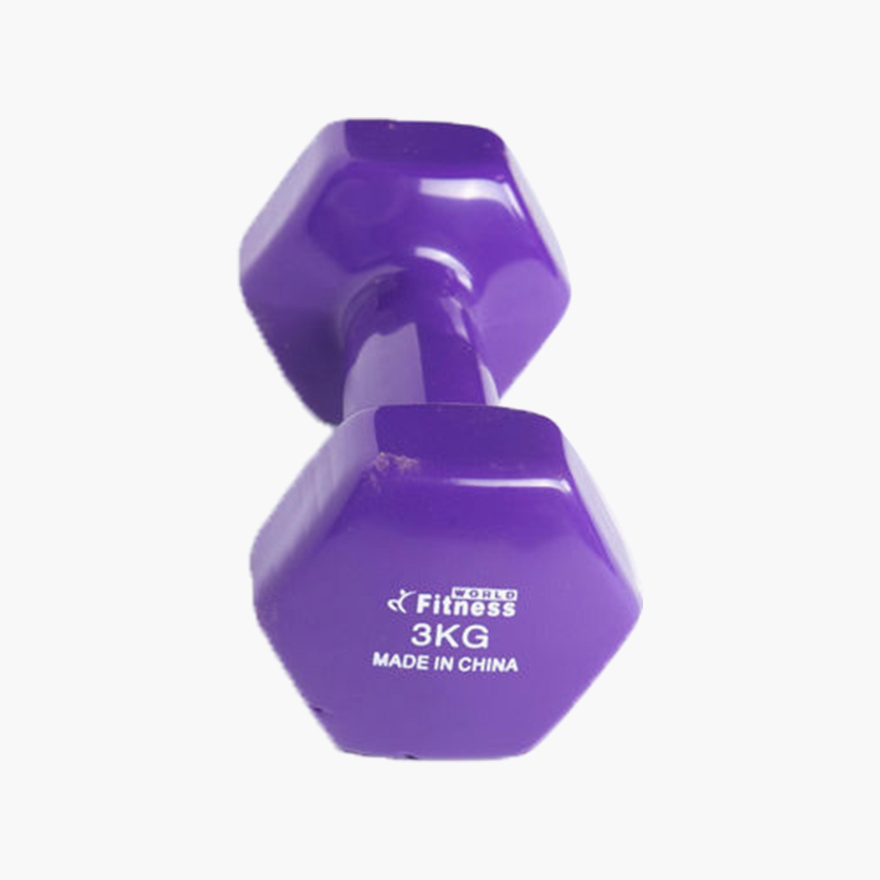 Gym Dumbbell, 3 Kg - Purple-sports-gear-gym-image-2