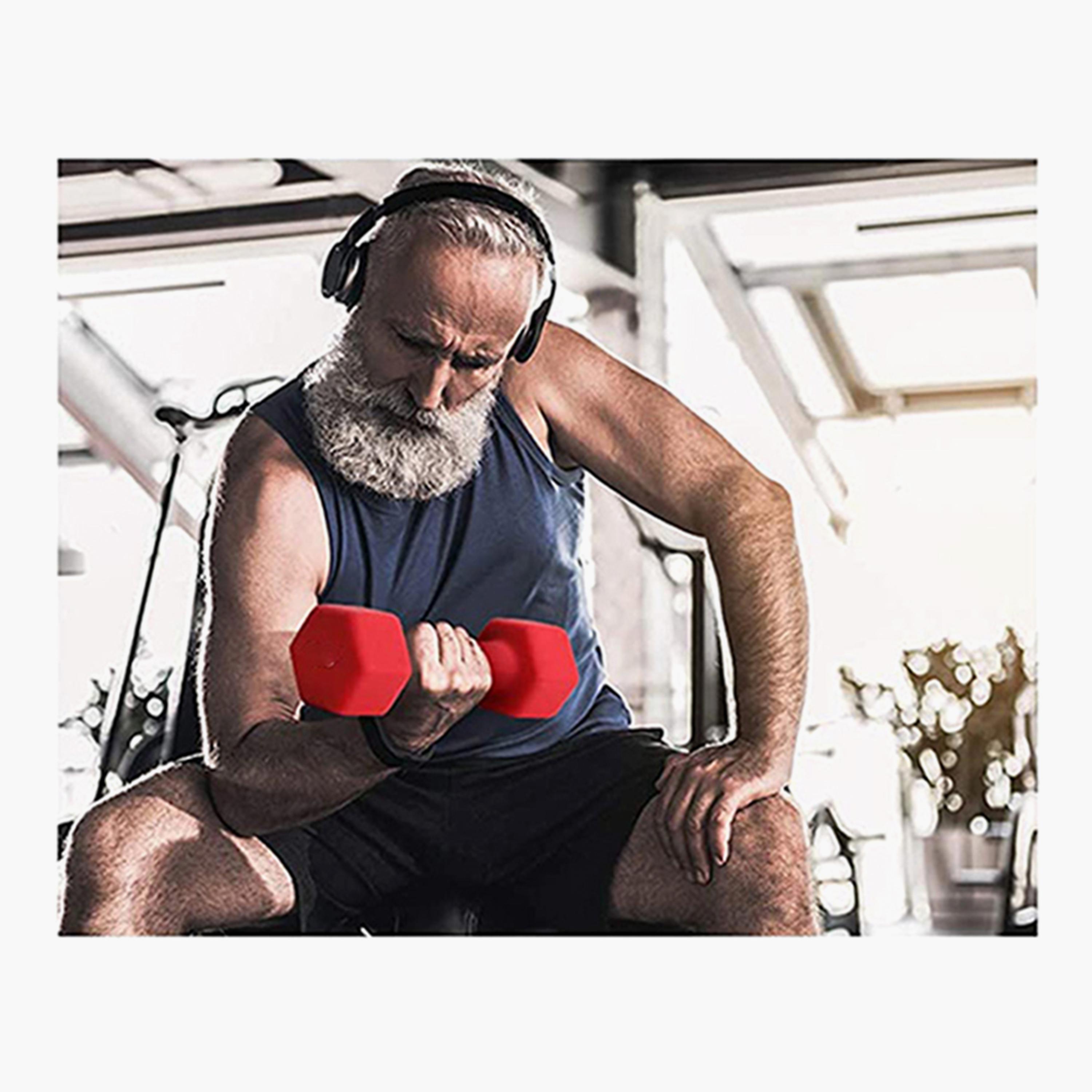 Gym Dumbbell, 6 Kg - Red-sports-gear-gym-image-3