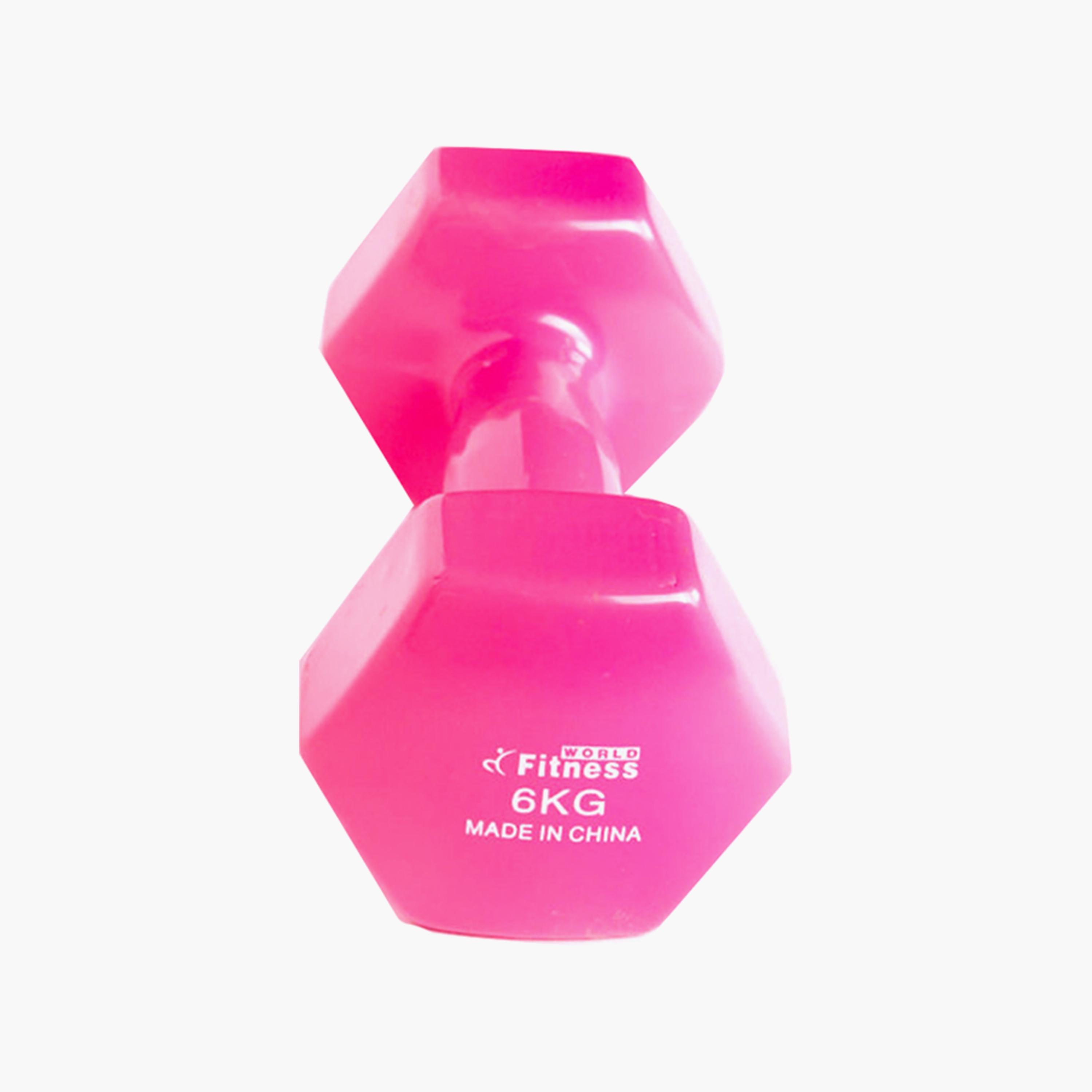 Gym Dumbbell, 6 Kg - Pink-sports-gear-gym-image-1