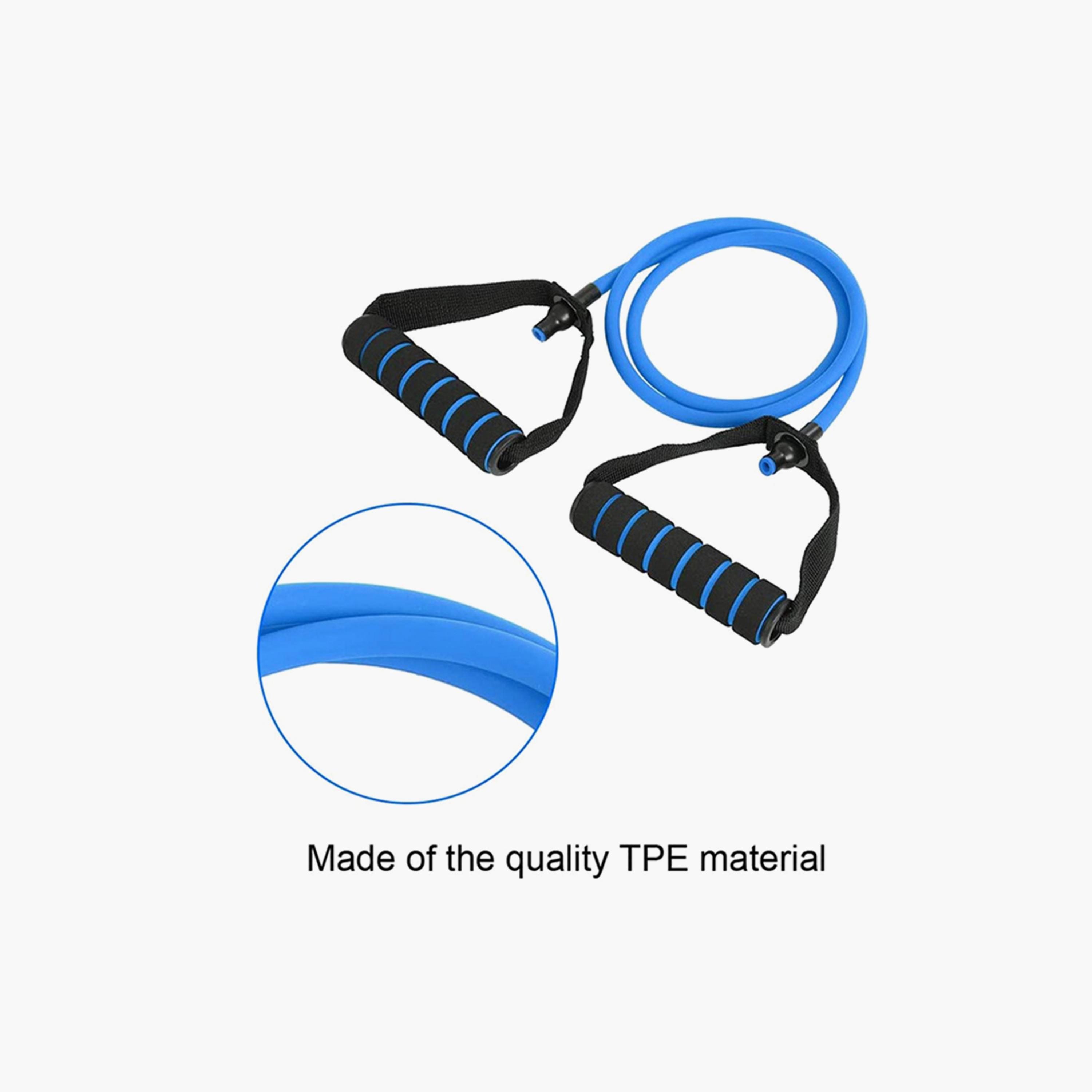 Resistance Training Band Tube, 1 cm - Blue and Black-sports-gear-gym-image-2
