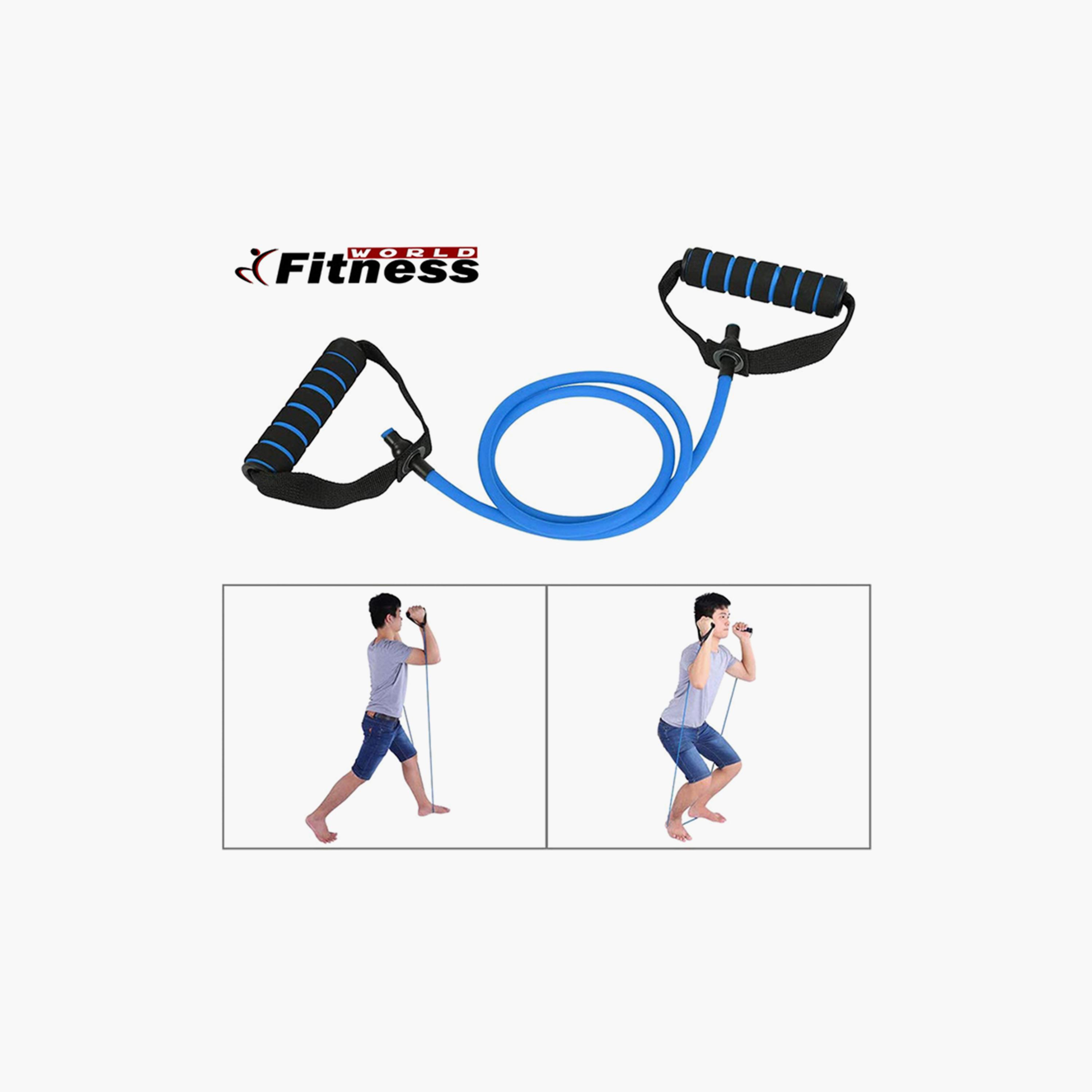 Resistance Training Band Tube, 1 cm - Blue and Black-sports-gear-gym-image-4