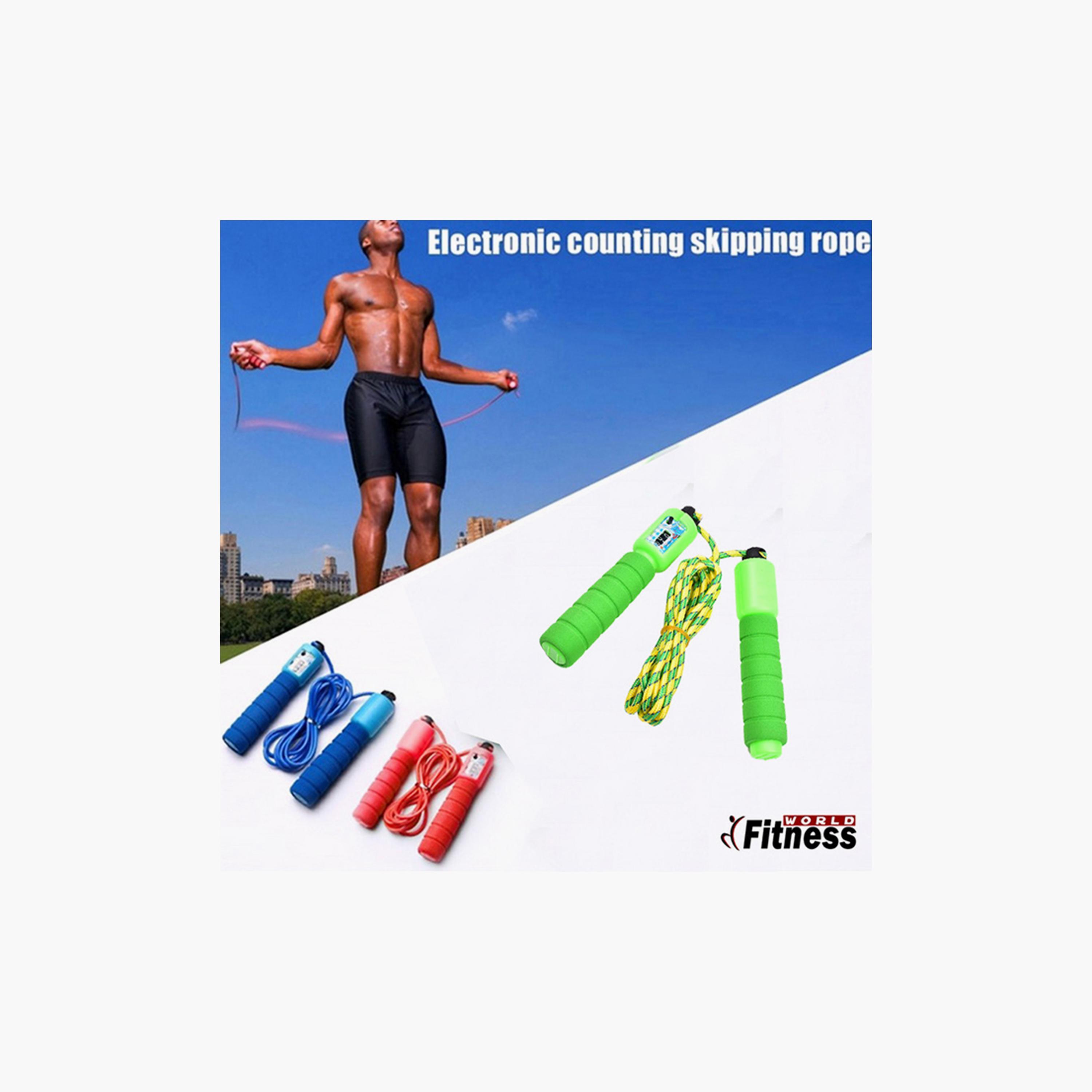 Jumping Rope with Jumper Counter, Green-sports-gear-gym-image-2
