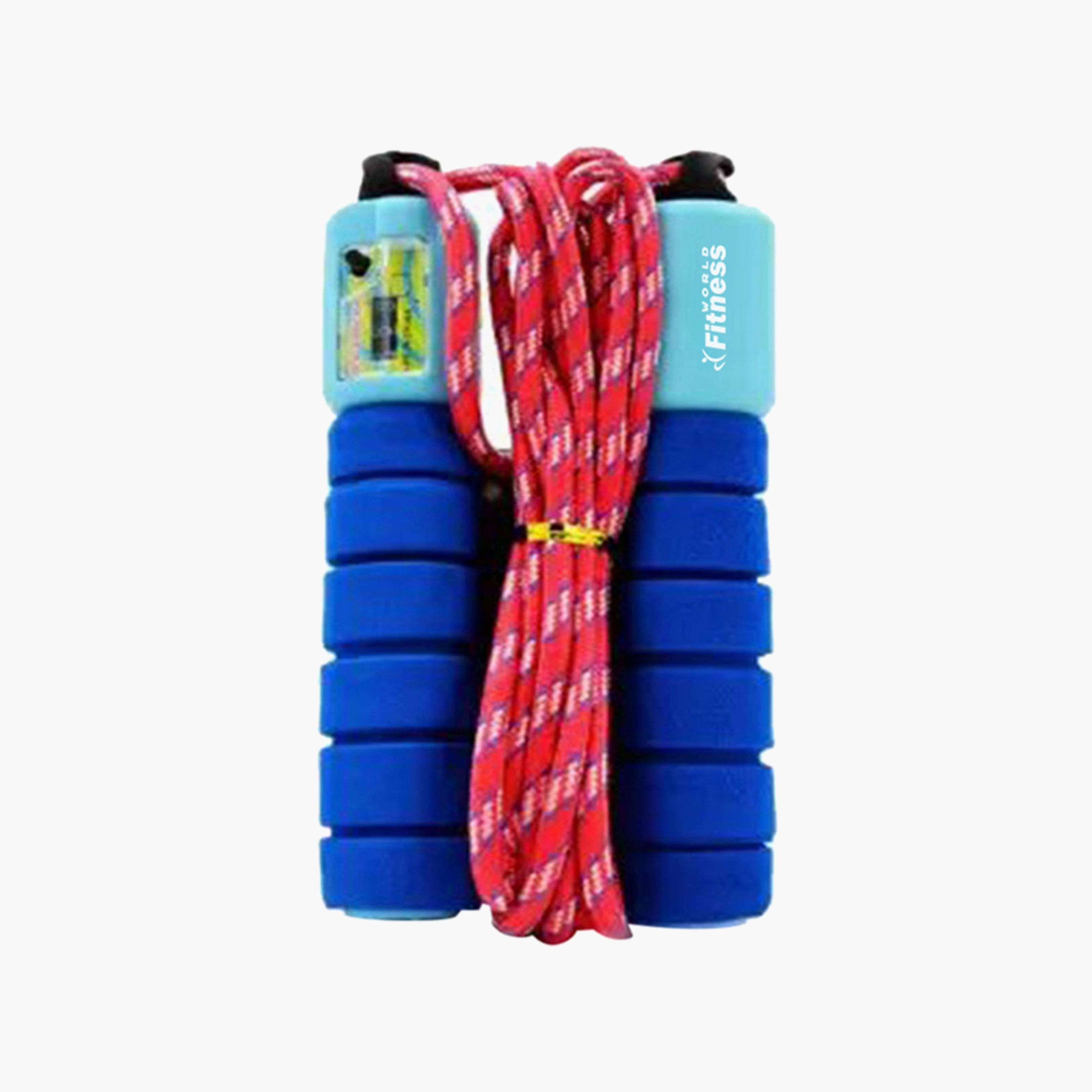 Jumping Rope With Jumper Counter - Blue and Red-sports-gear-gym-image-1