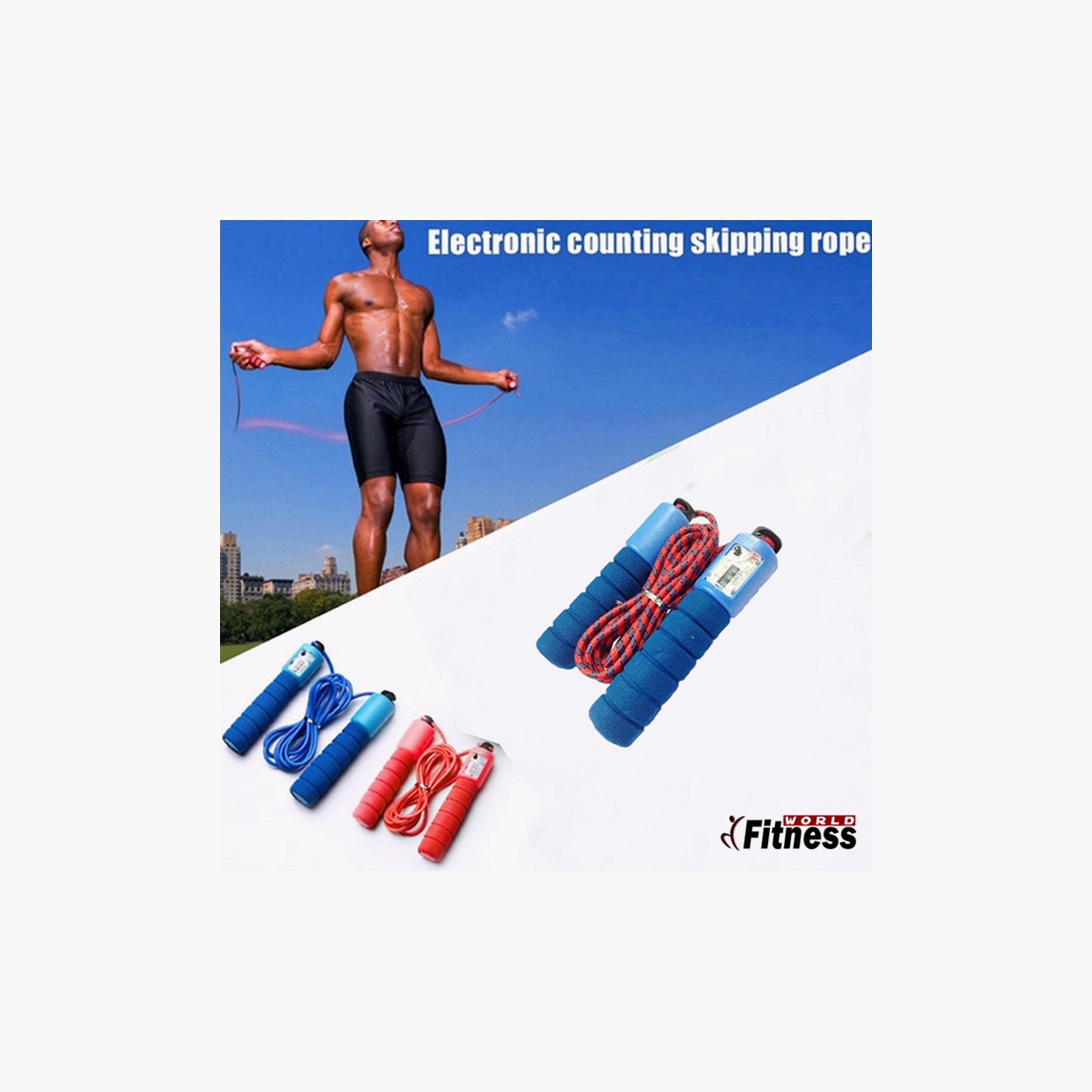 Jumping Rope With Jumper Counter - Blue and Red-sports-gear-gym-image-3