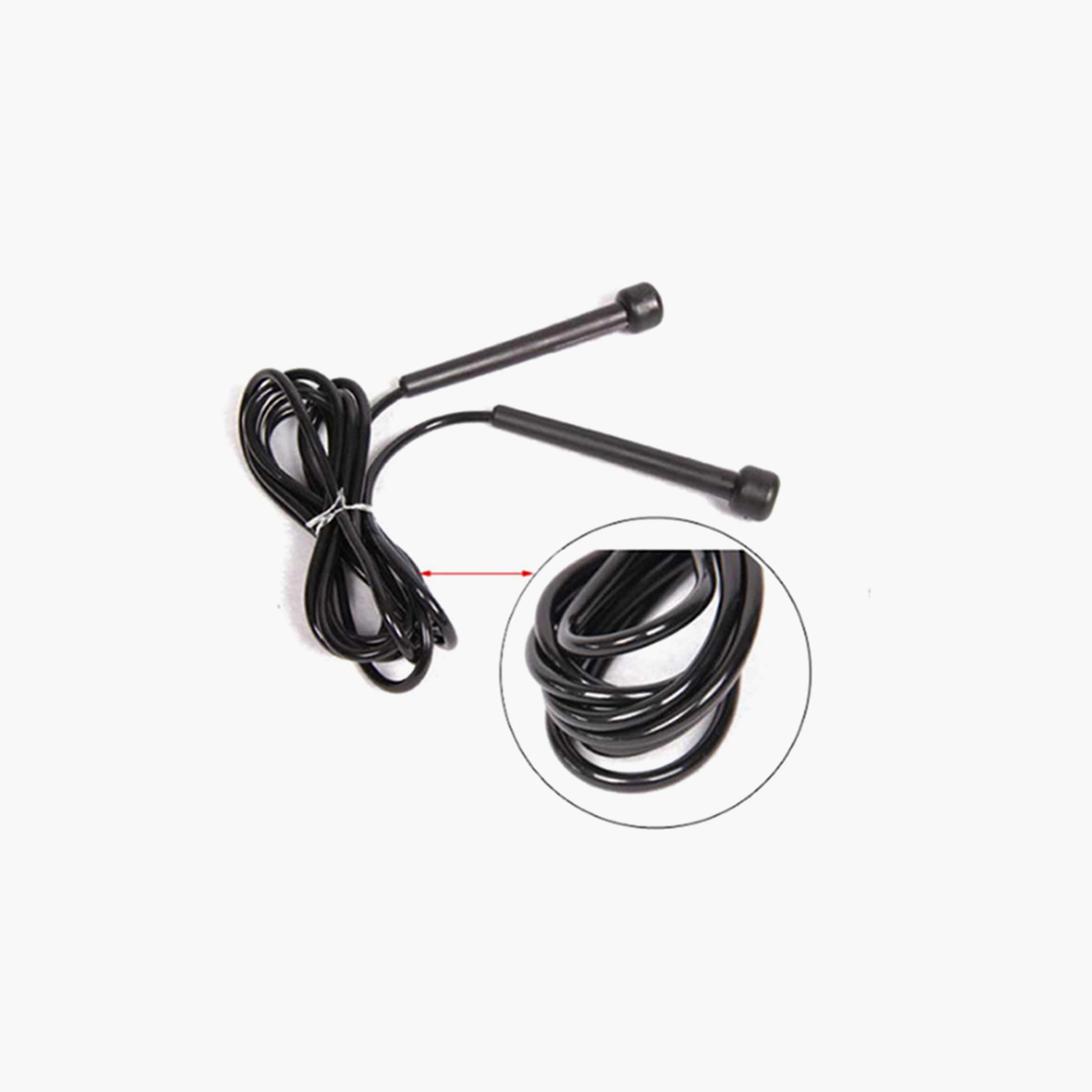 Jumping Rope, 2.6 Meter - Black-sports-gear-gym-image-2
