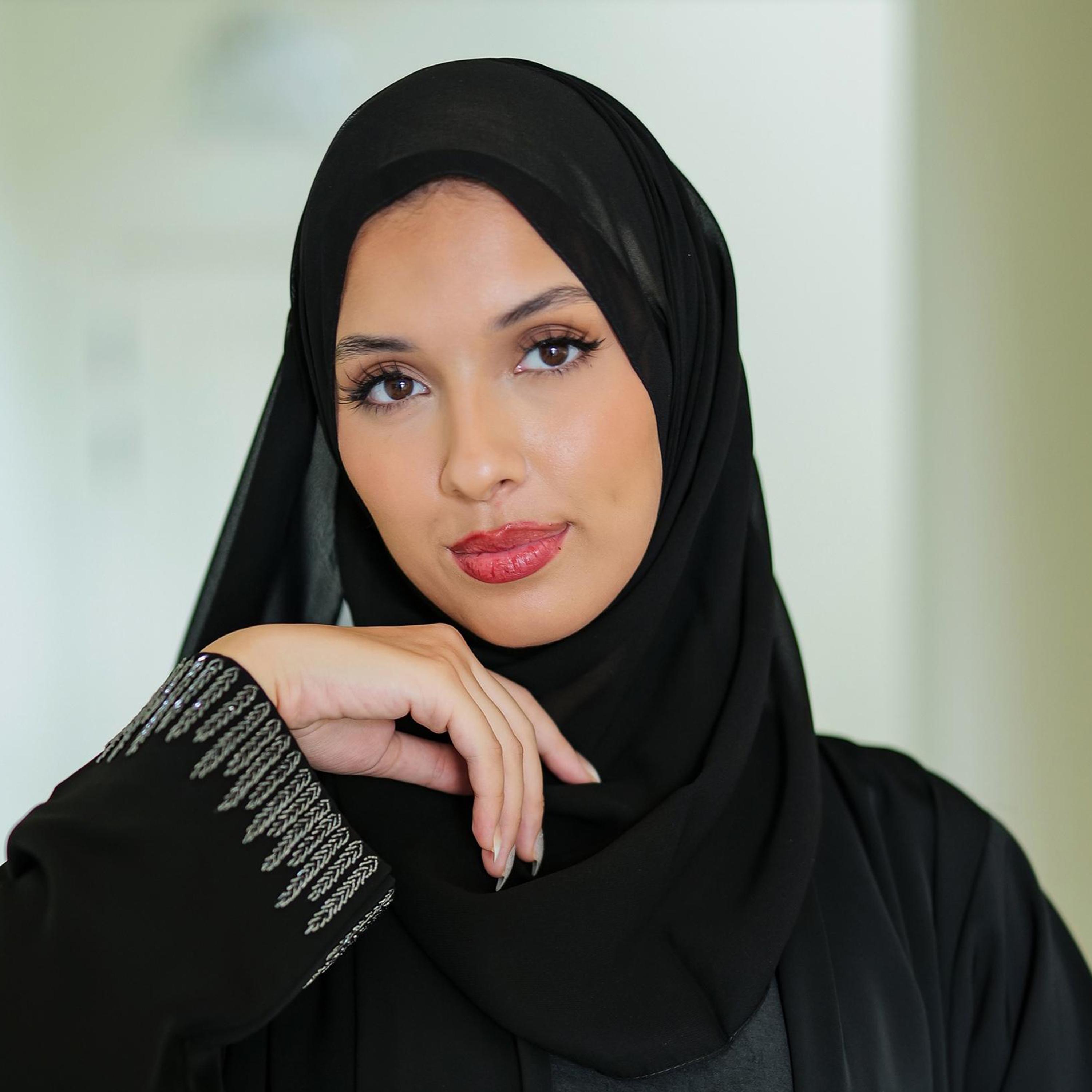 Nukhbaa Beaded Detailed Abaya with Hijab-women-arabicclothing-abayas-image-2