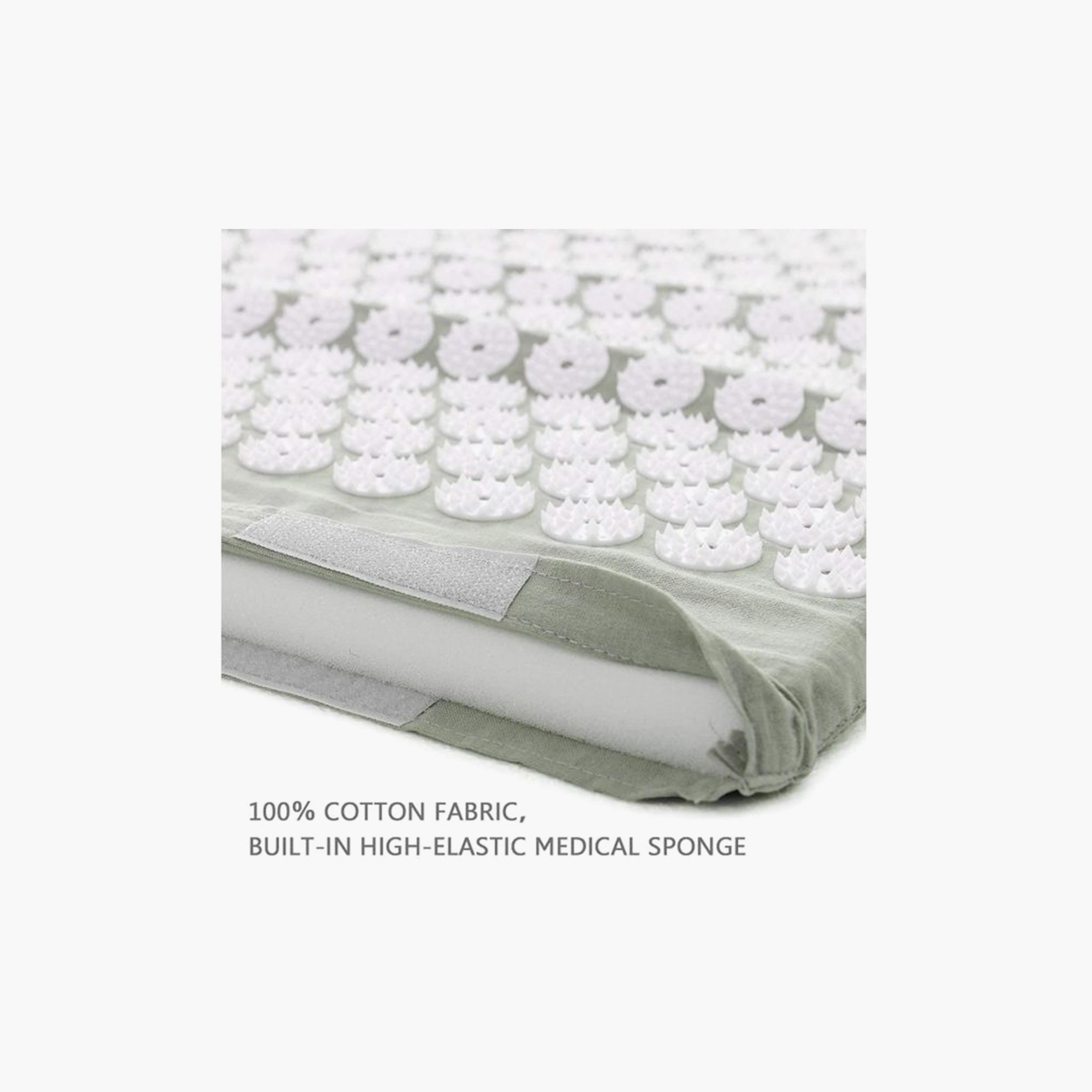 Acupressure Mat and Pillow Set for Back/Neck Pain Relief and Muscle Relaxation - Grey-sports-gear-gym-image-3