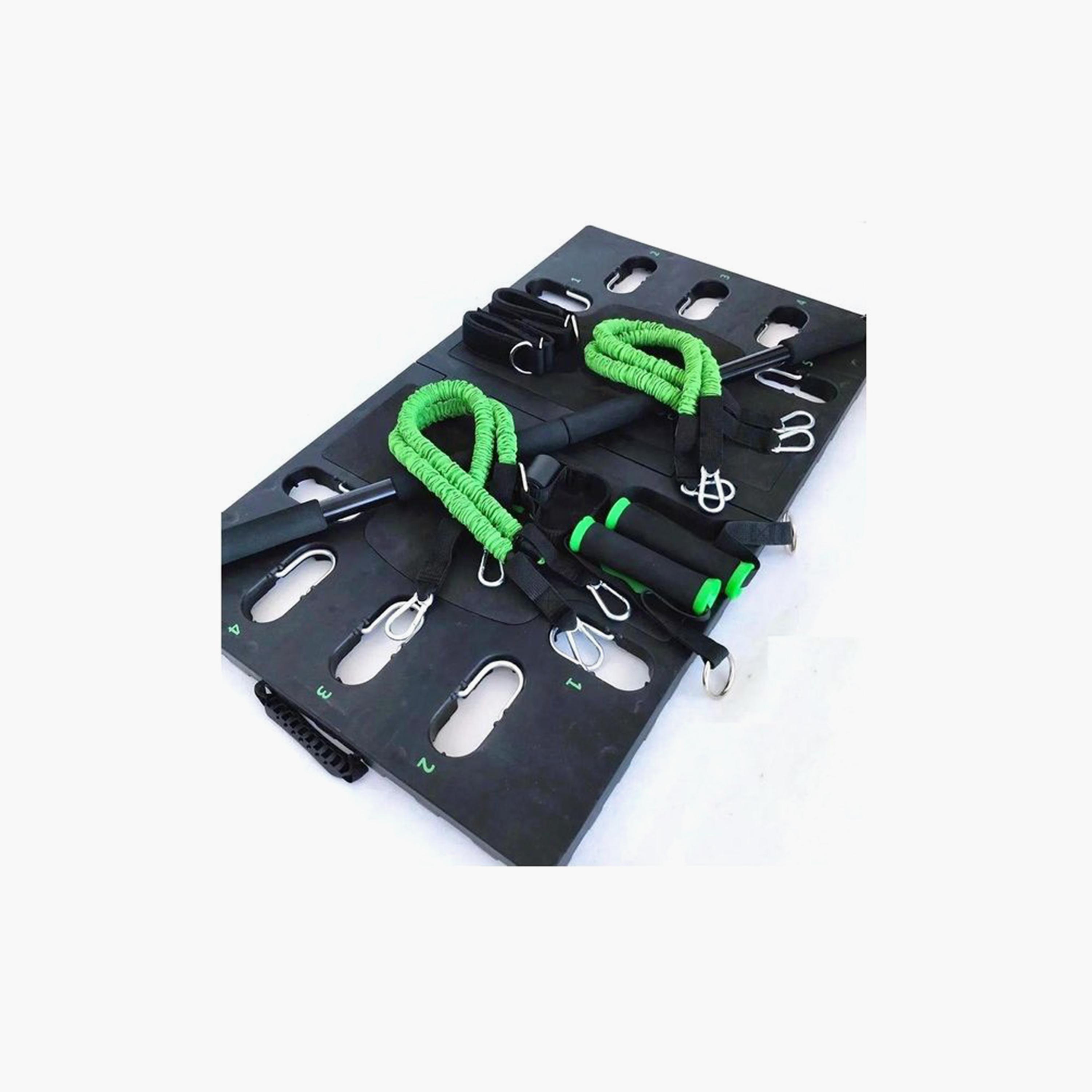 Portable Home Gym Workout Kit One Size - Black and Green-sports-gear-gym-image-2